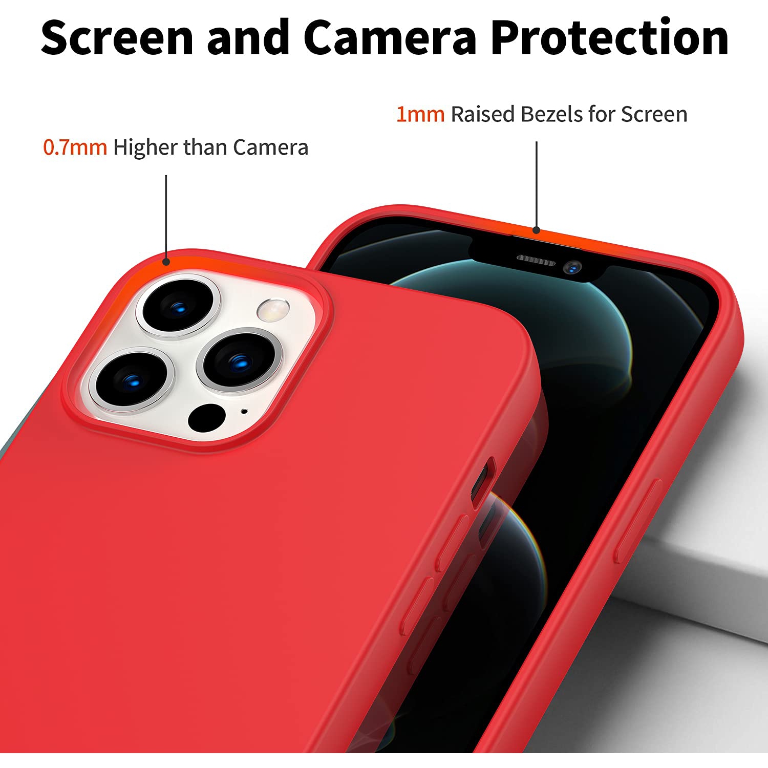 Amytor Designed for iPhone 14 Pro Max Case, Silicone Ultra Slim Shockproof Phone Case with Soft Anti-Scratch Microfiber Lini