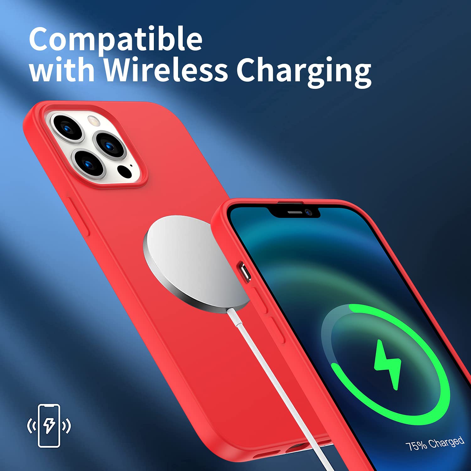 Amytor Designed for iPhone 14 Pro Max Case, Silicone Ultra Slim Shockproof Phone Case with Soft Anti-Scratch Microfiber Lini