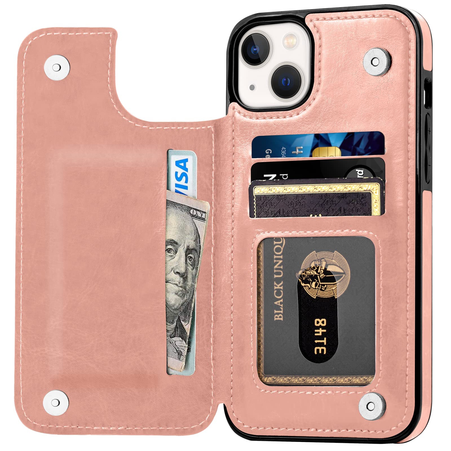 Aoksow Designed for iPhone 14 Plus Case, Premium PU Leather Card Holder Case with Kickstand Slim Phone Cover for iPhone 14 P