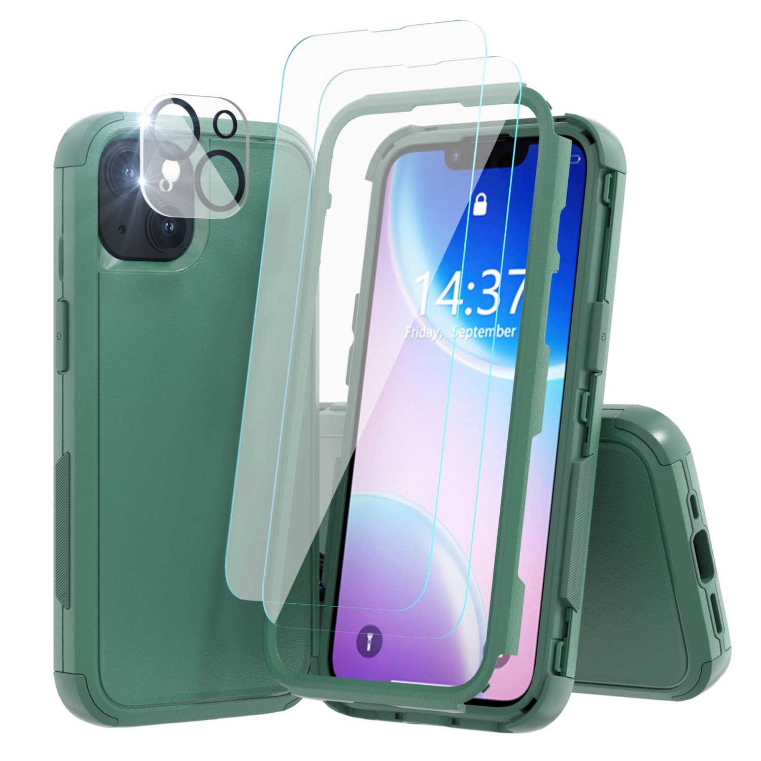KEWEK Compatible with iPhone 14 Case, Heavy-Duty Tough Rugged Full-Body Shockproof Protective Anti-Scratch Drop Protection P