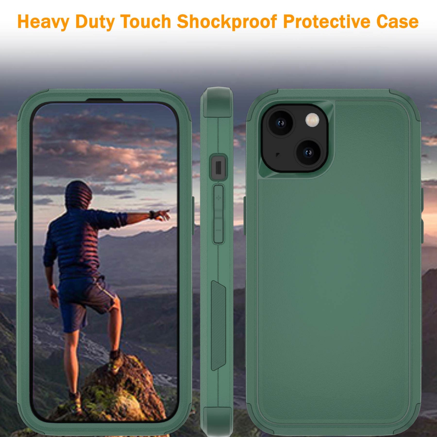 KEWEK Compatible with iPhone 14 Case, Heavy-Duty Tough Rugged Full-Body Shockproof Protective Anti-Scratch Drop Protection P