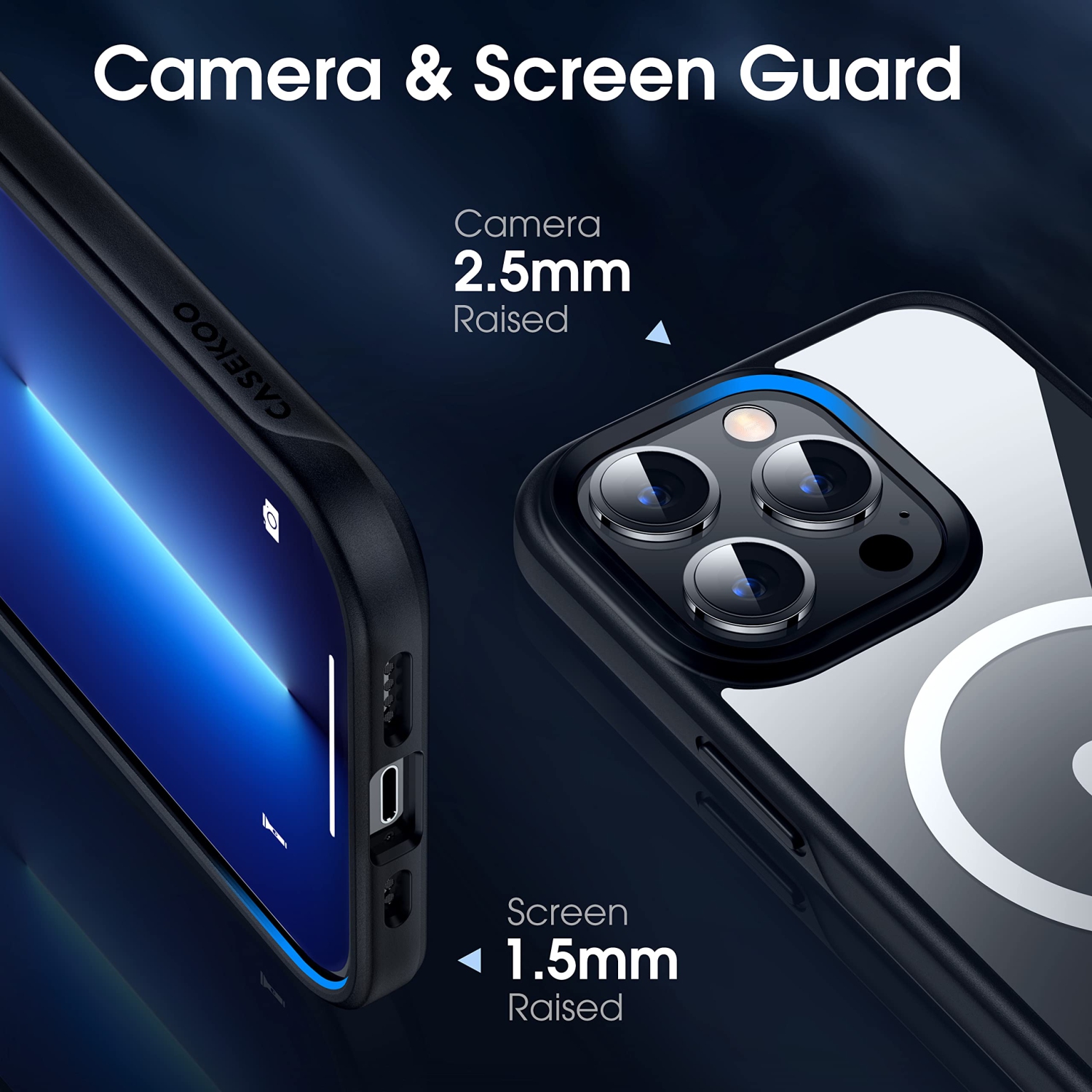 CASEKOO Strong Magnetic Clear for iPhone 14 Pro Max Case Non-Yellowing MIL-Grade Drop plustection Compatible with MagSaf