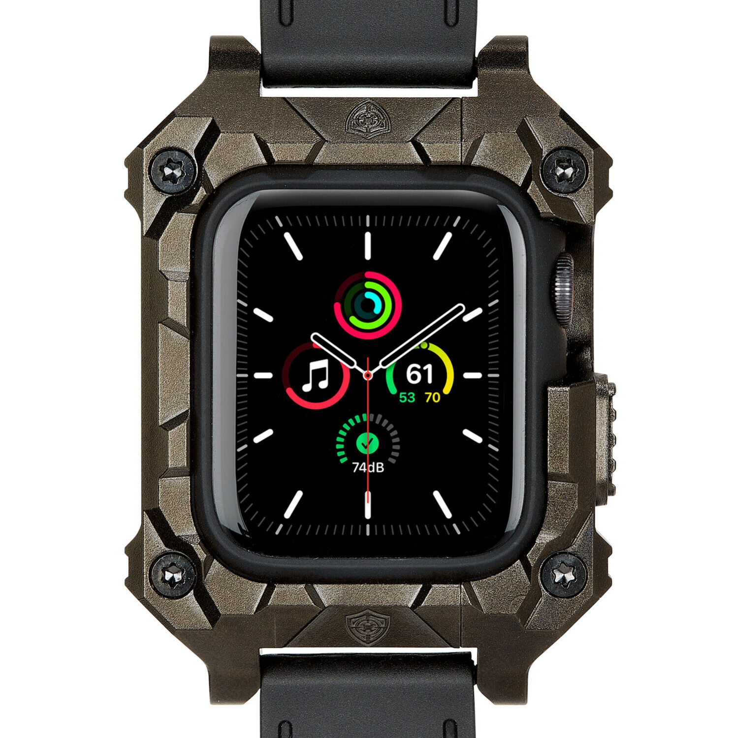 Rowe Tactical - Rowe Shield Apple Watch Case for Series 4/5/6/SE, Size 44mm with ISOFrane Band - CNC Machined 6061 Aluminum, PVD Black