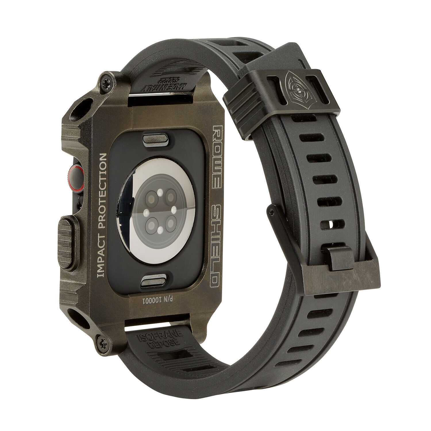 Rowe Tactical - Rowe Shield Apple Watch Case for Series 4/5/6/SE, Size 44mm with ISOFrane Band - CNC Machined 6061 Aluminum, PVD Black