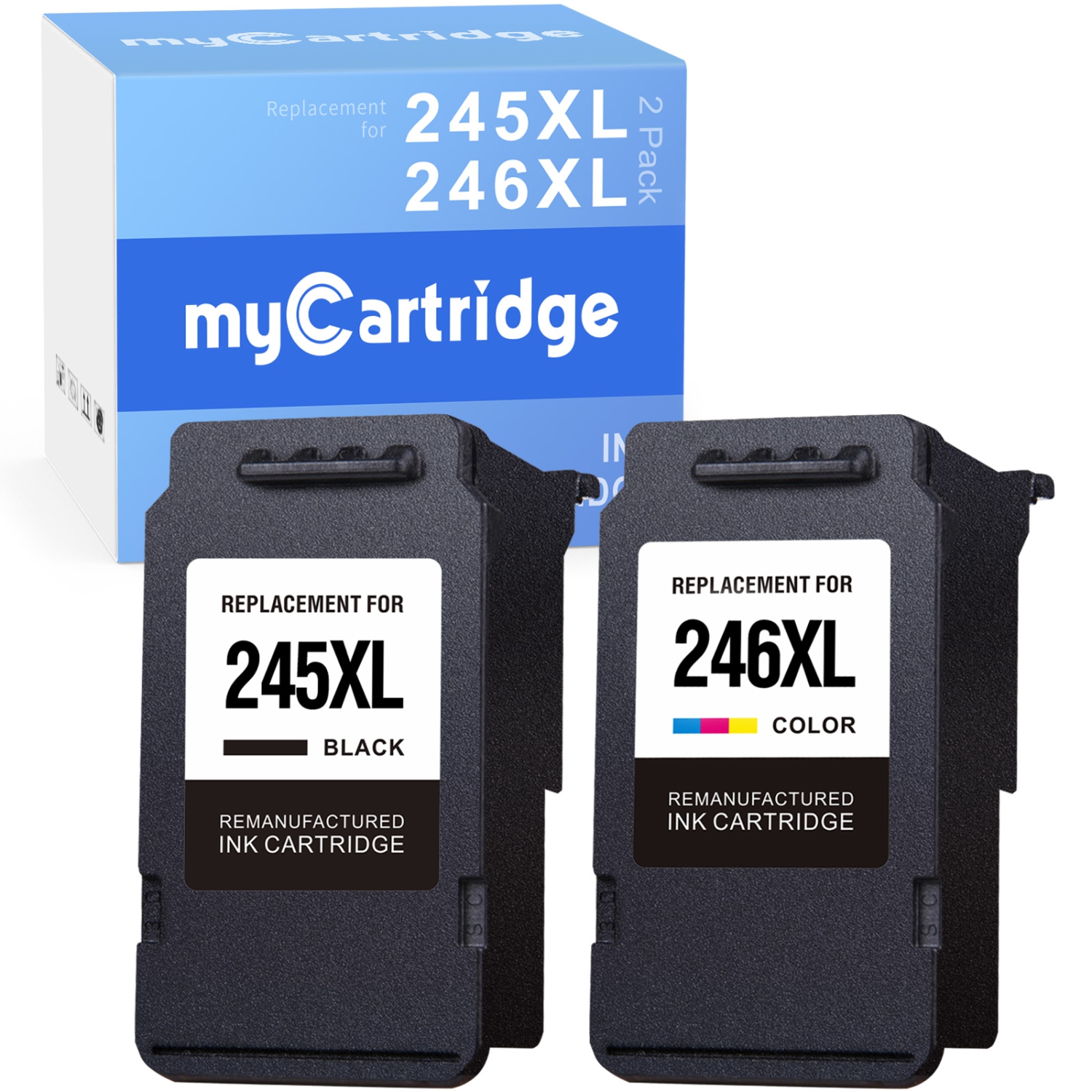 Canon PG-245 XL | MYCARTRIDGE Remanufactured High Capacity Black Ink Cartridge + Canon CL-246 Color Ink Cartridge