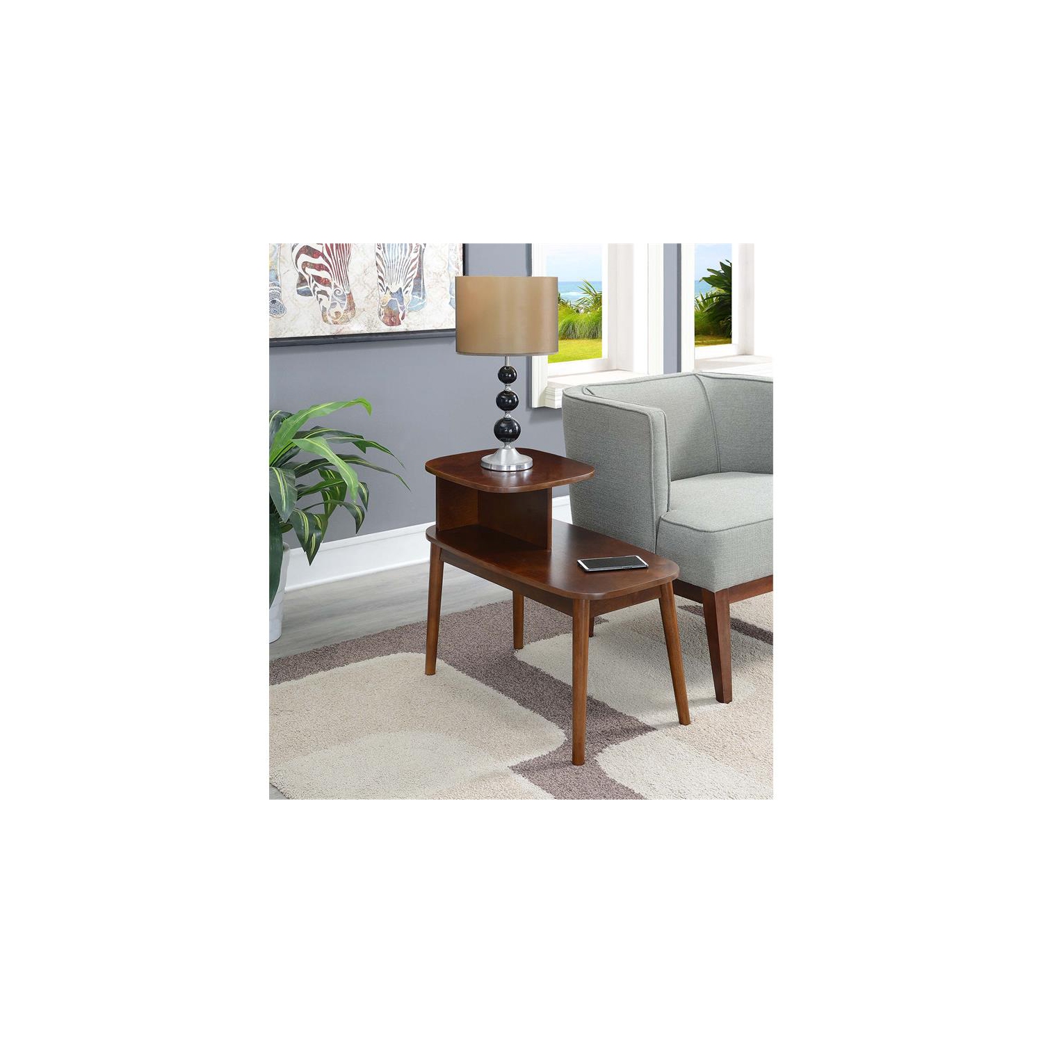 Convenience Concepts Maxwell Mid-Century End Table in Espresso Wood Finish