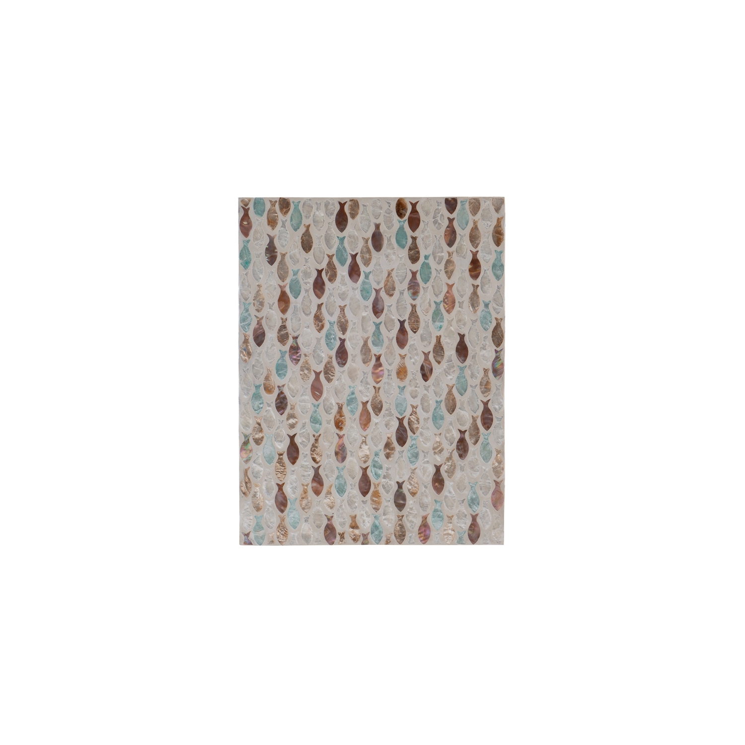 Riverbay Furniture Capiz Fish Mosaic Metal Accent C Table in Gold