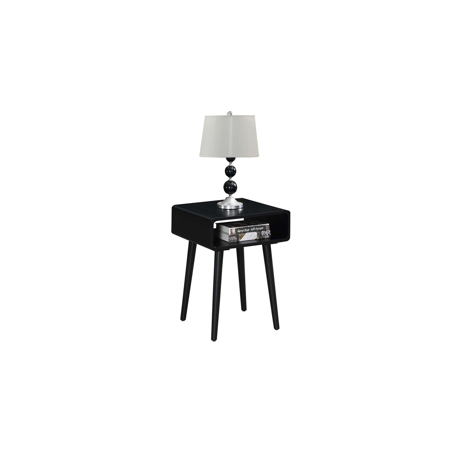 Convenience Concepts Napa Square End Table in Black Wood Finish