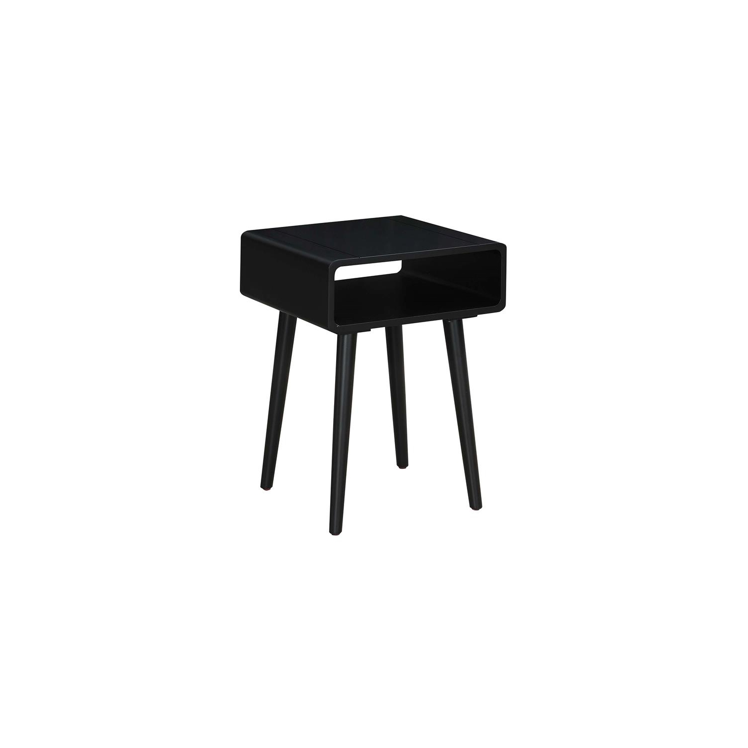 Convenience Concepts Napa Square End Table in Black Wood Finish