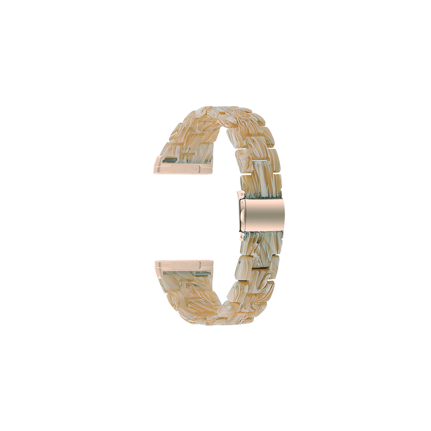 StrapsCo Marble Resin Band Bracelet avec fermoir pour Fitbit Sense - Sable Beige
