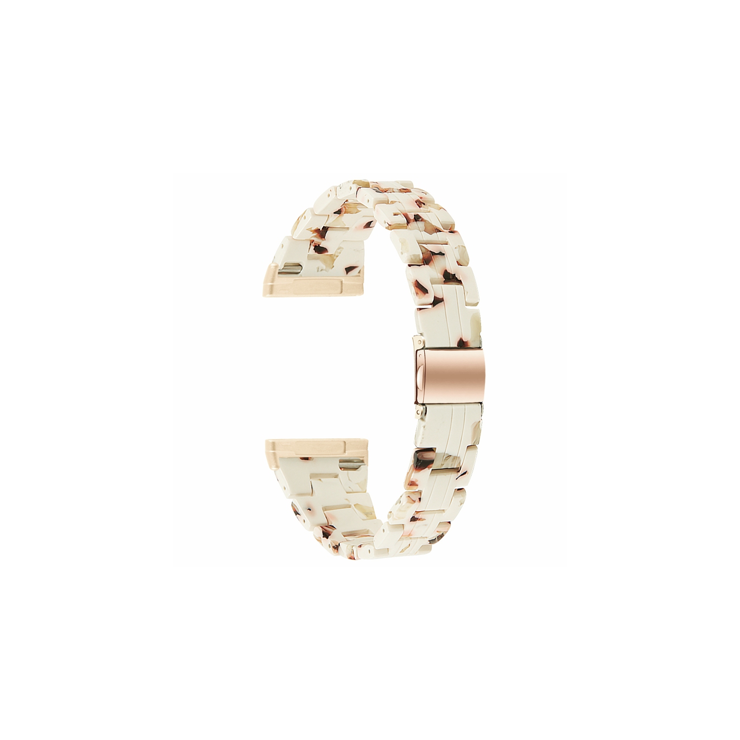 StrapsCo Marble Resin Band Bracelet Strap With Clasp for Fitbit Sense - Speckled Eggshell
