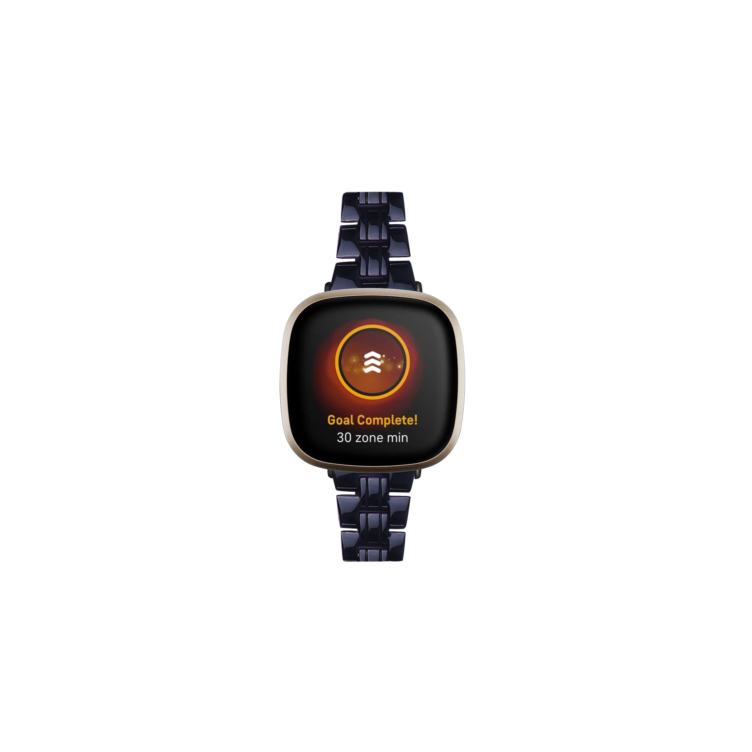 StrapsCo Marble Resin Band Bracelet avec fermoir pour Fitbit Sense - Noir pur