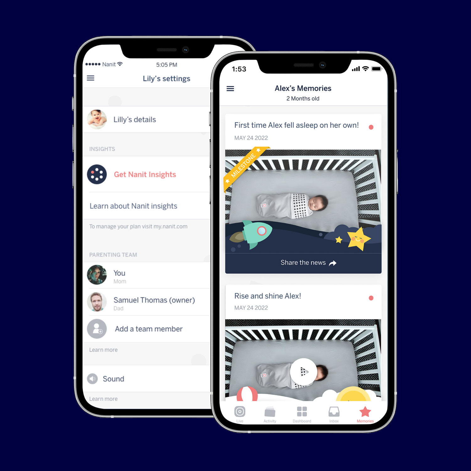 Nanit Pro Camera + Flex Duo Movement Baby Monitor with Night Vision and Zoom/Pan/Tilt