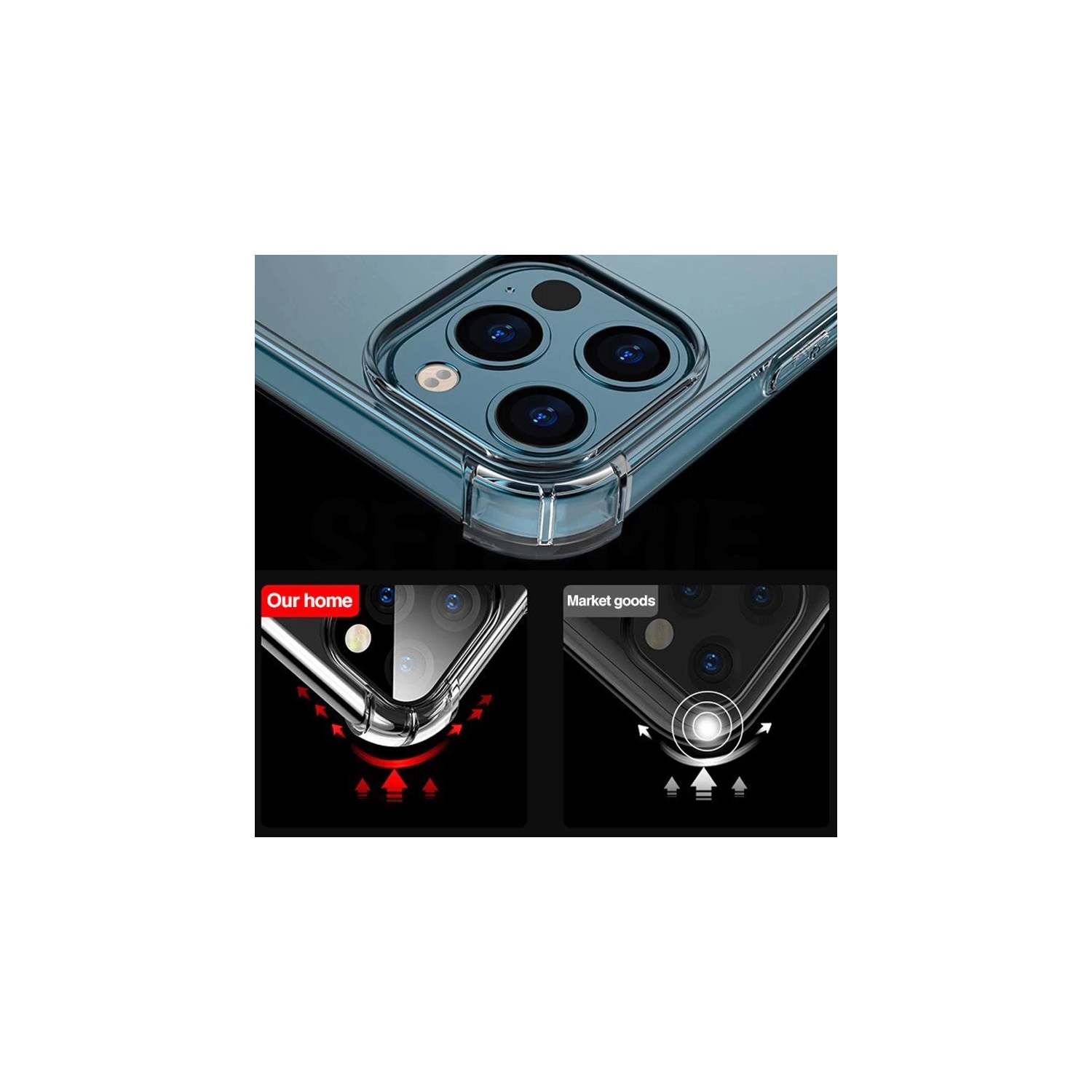 Super Shield – Étui rigide ajusté transparent antichoc Gel transparent Air Cushion, étui rigide iPhone 14 Pro Apple pour iPhone 14 Pro - transparent