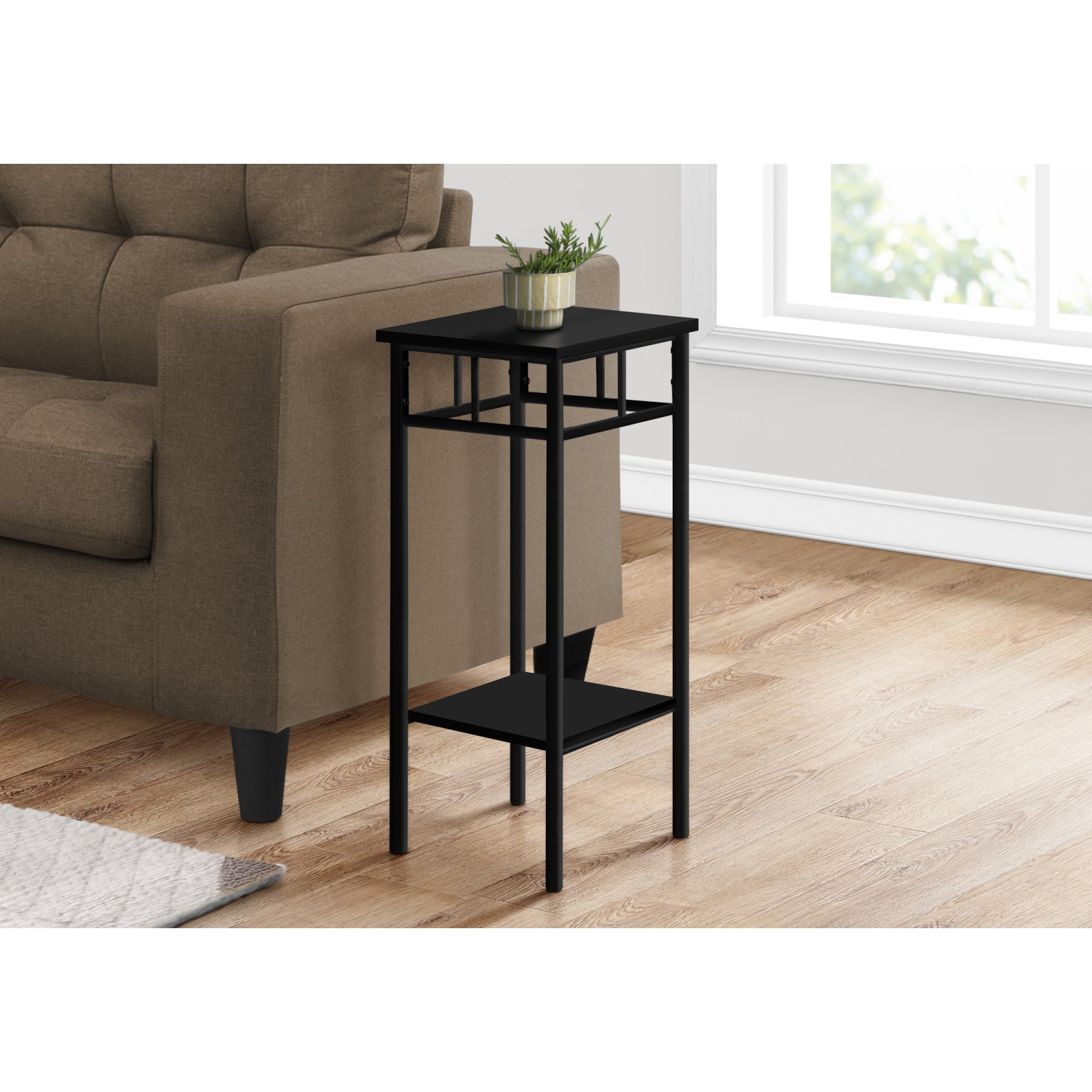 Monarch Specialties I 3278 Accent Table - 28"H / Black / Black Metal