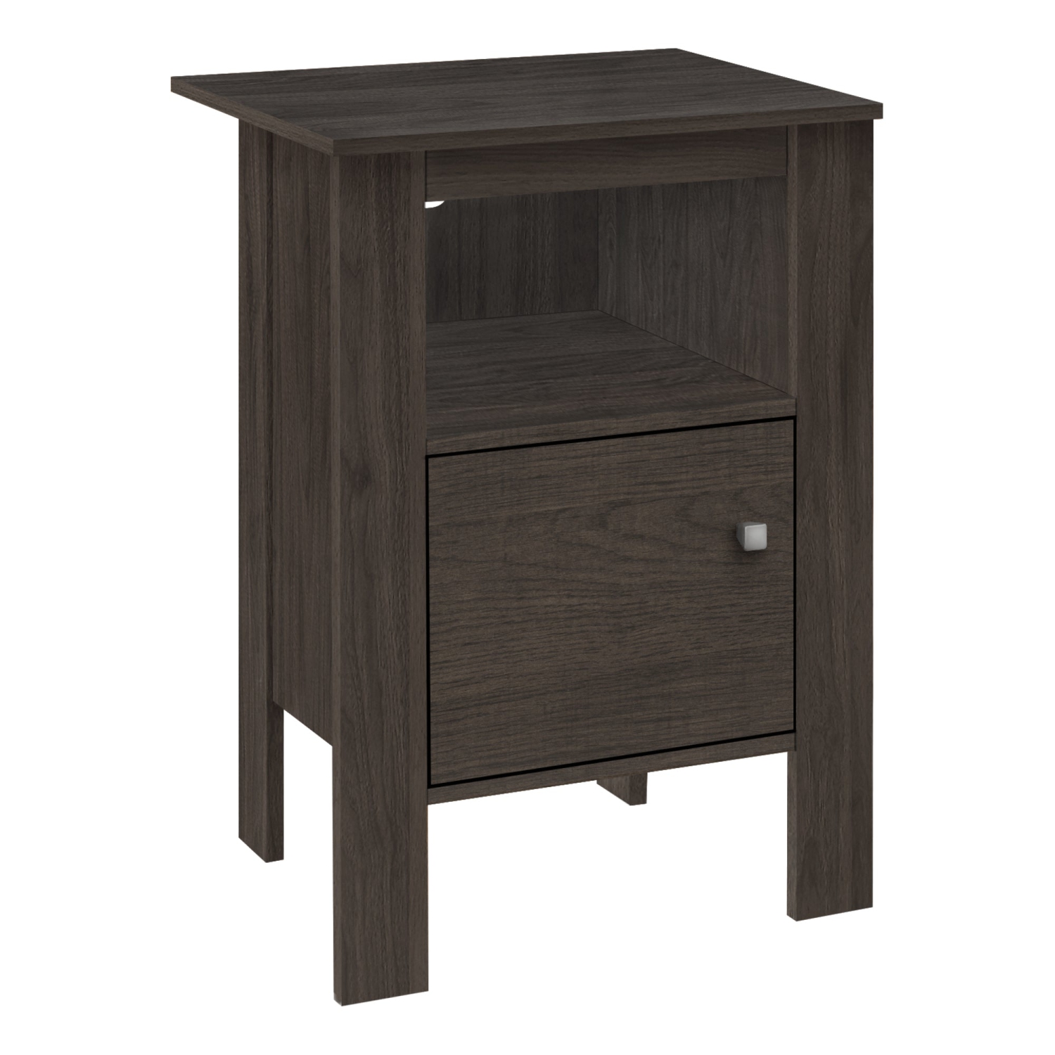 Monarch Specialties I 2145 Accent Table - Brown Oak Night Stand With Storage