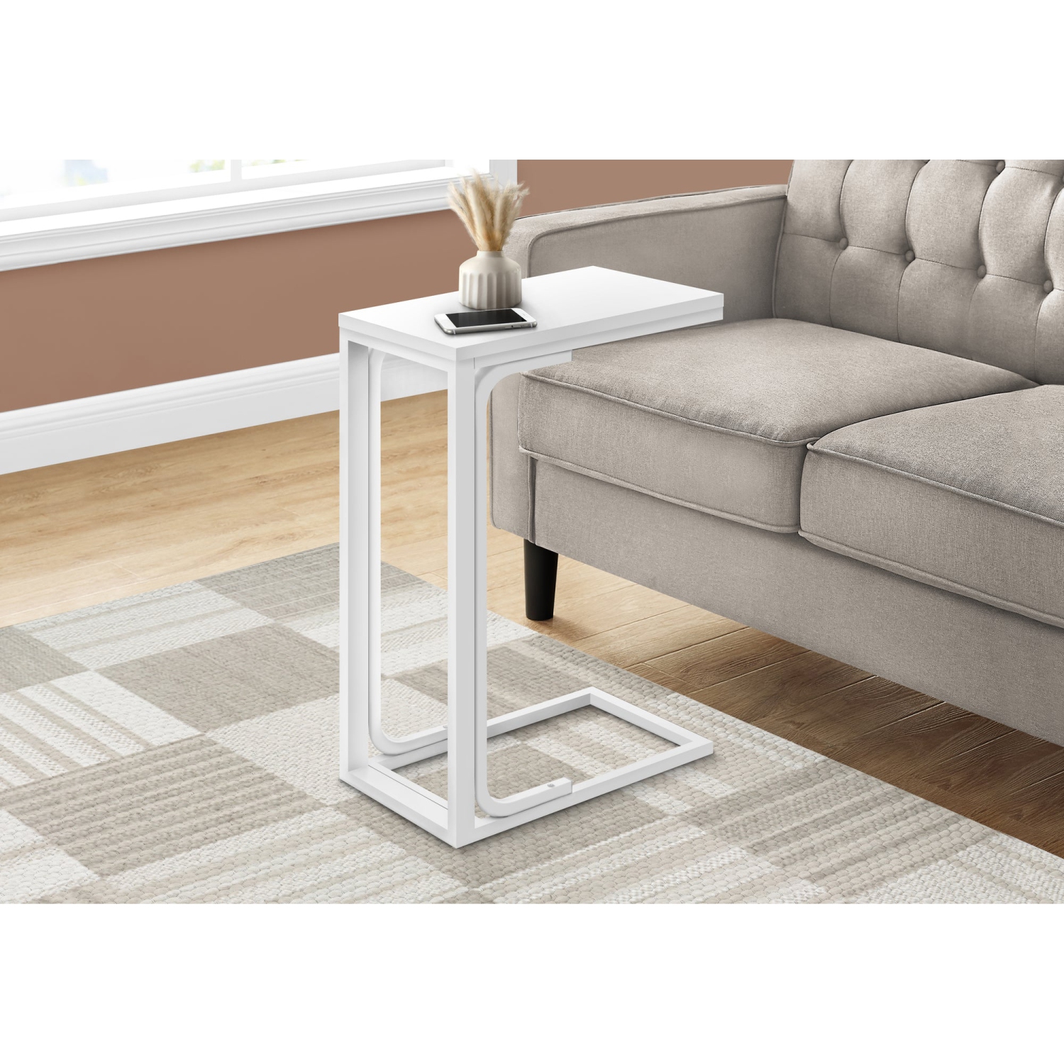 Monarch Specialties I 3478 Accent Table - 25"H /white / White Metal