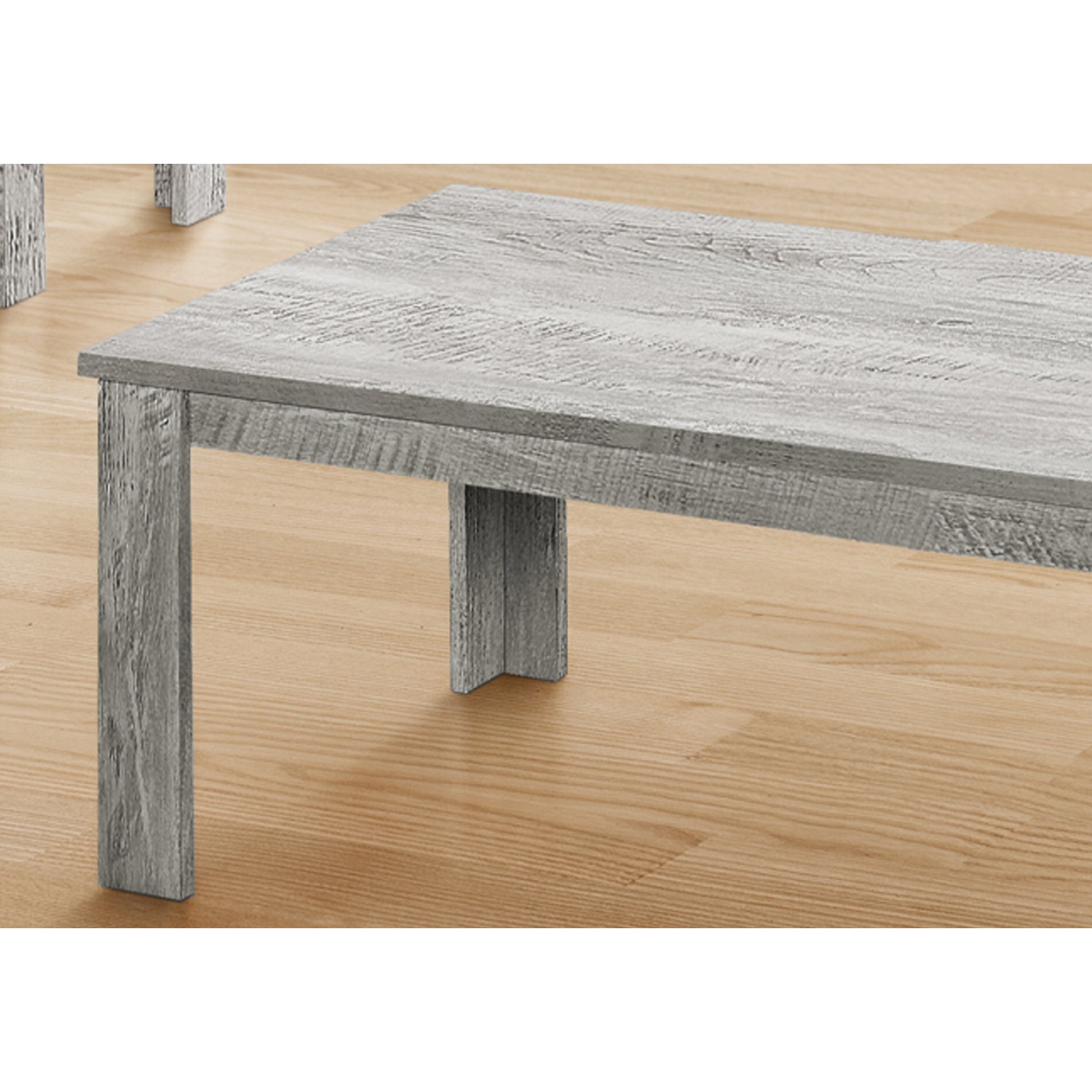 Monarch Specialties I 7860P Table Set - 3pcs Set / Industrial Grey