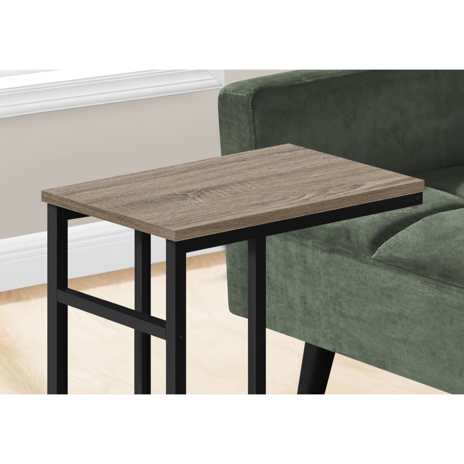 Monarch Specialties I 2172 Table D'appoint - 24"H / Taupe Foncé / Métal Noir