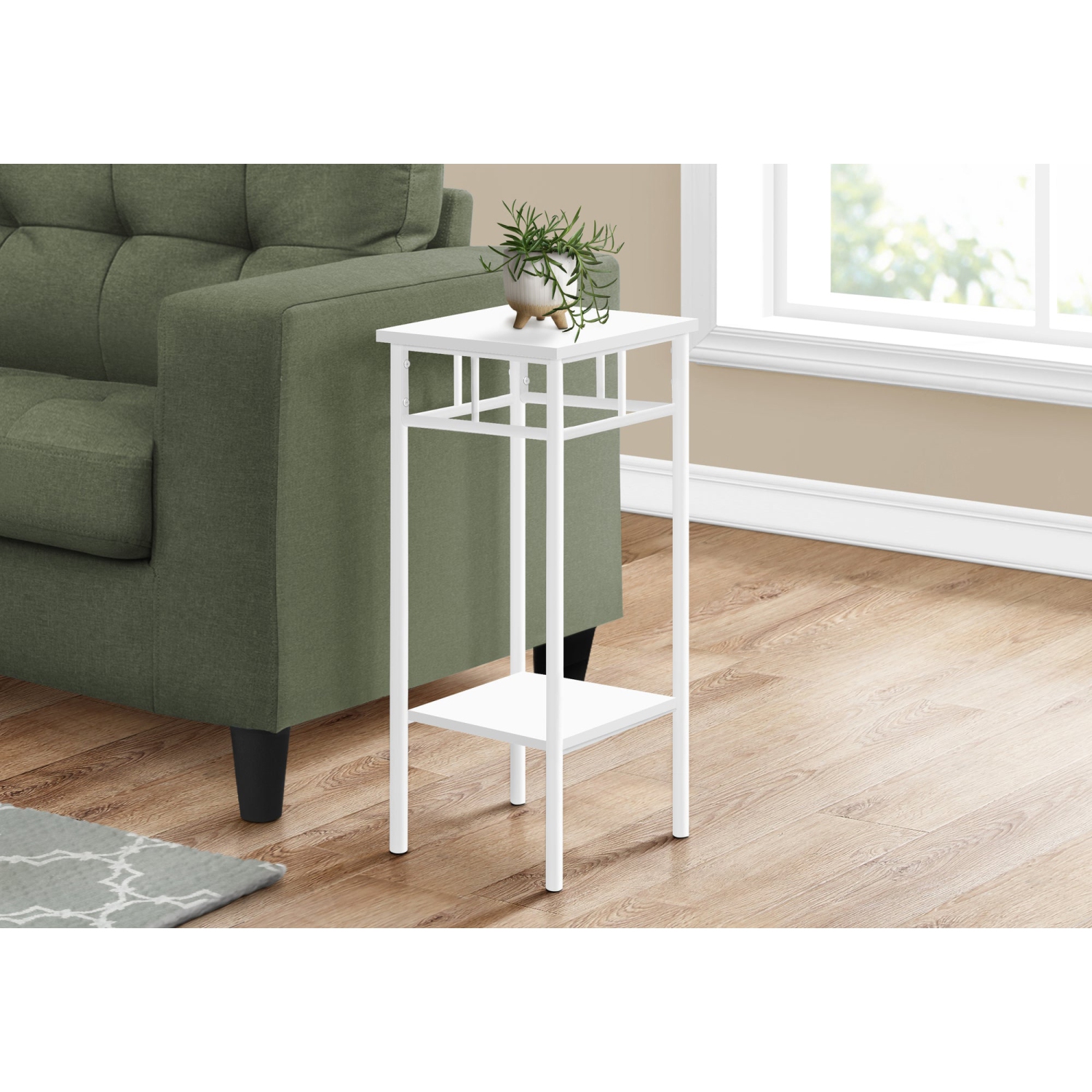 Monarch Specialties I 3279 Accent Table - 28"H / White / White Metal