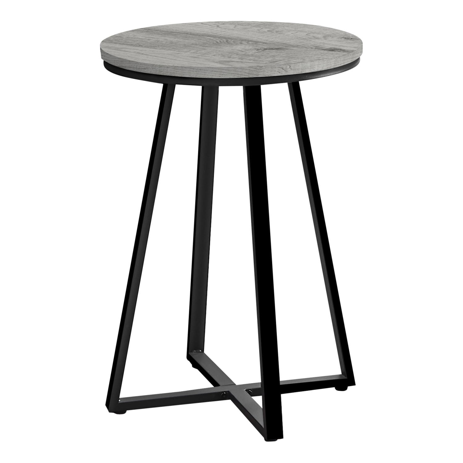 Monarch Specialties I 2176 Accent Table - 22"H / Grey / Black Metal