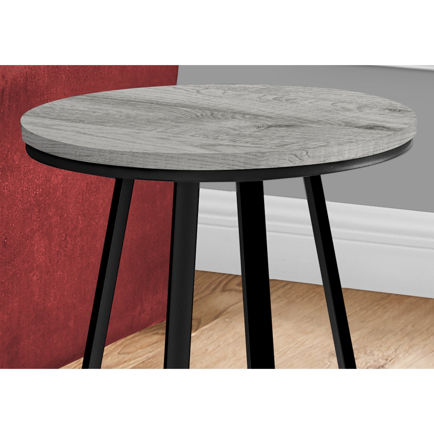 Monarch Specialties I 2176 Accent Table - 22"H / Grey / Black Metal