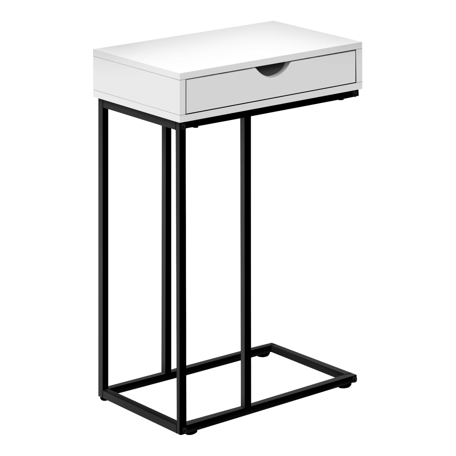 Monarch Specialties I 3770 Accent Table - 25"H / White / Black Metal
