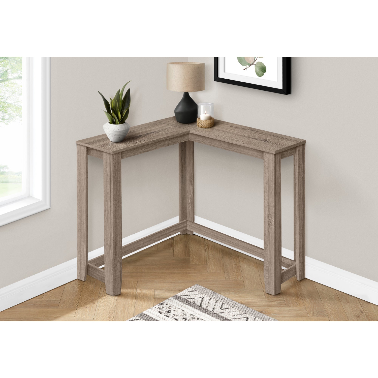 Monarch Specialties I 3659 Accent Table - 36" / Dark Taupe Corner Console