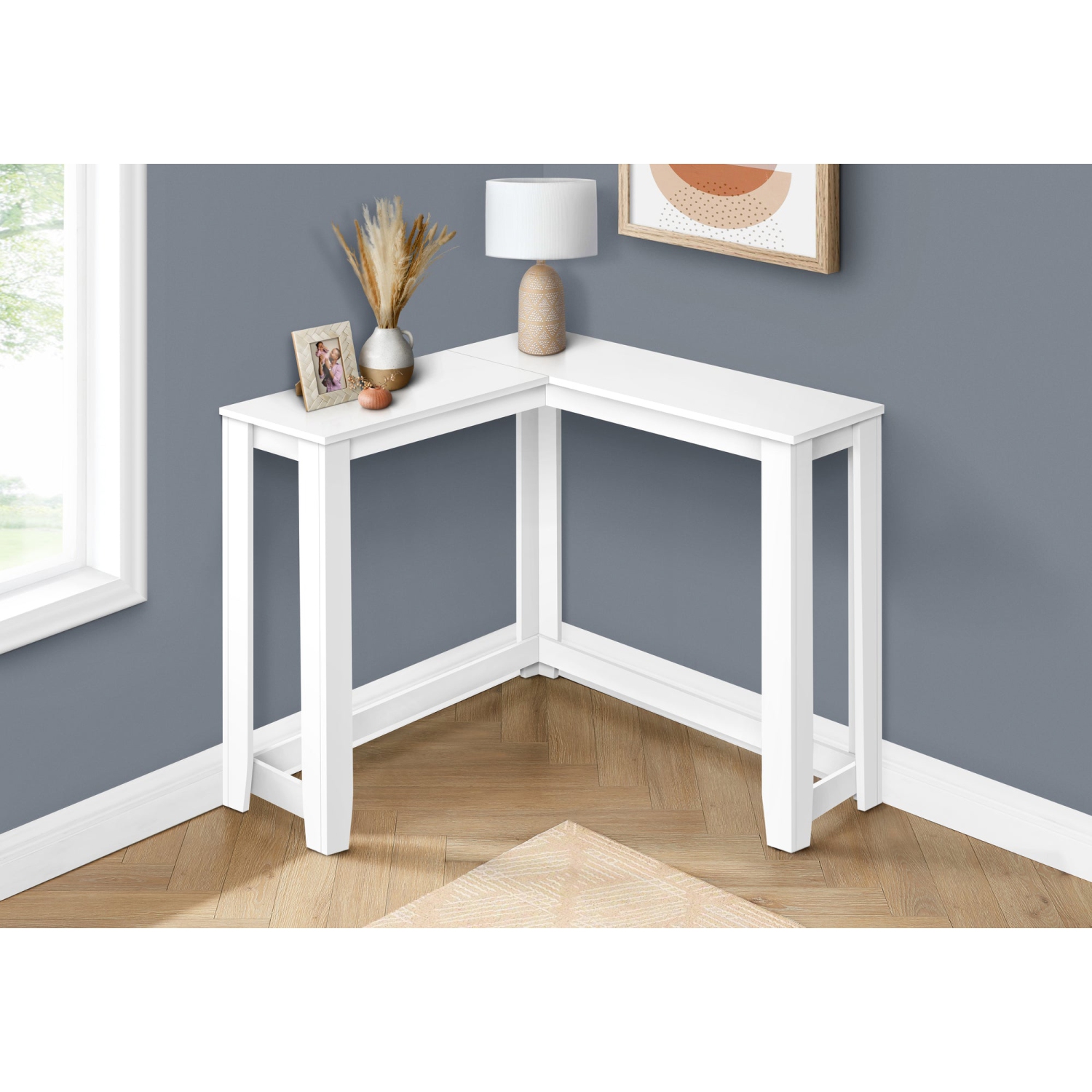 Monarch Specialties I 3656 Accent Table - 36" / White Corner Console