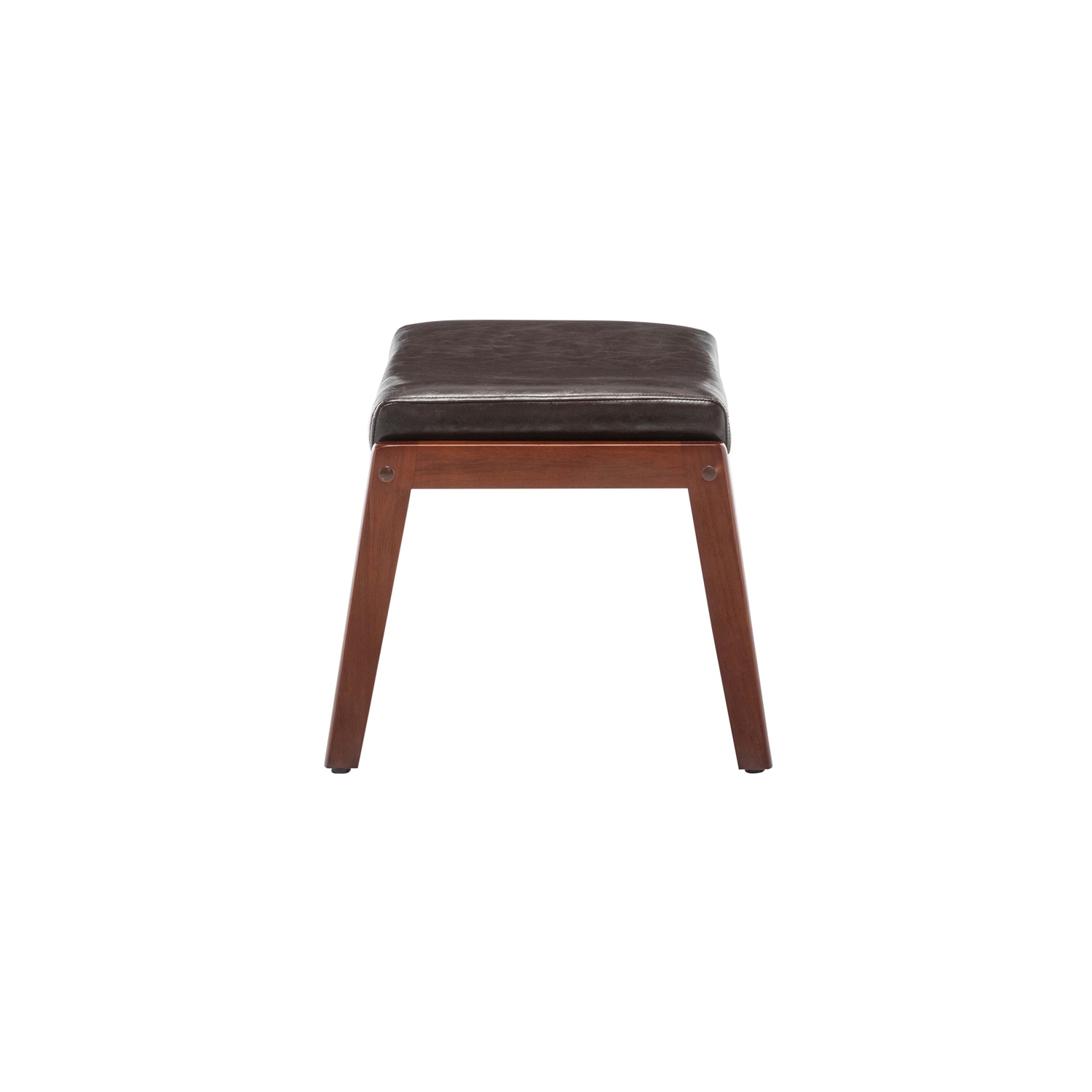 Designs4Comfort Natalie Accent Ottoman Stool in Espresso Faux Leather and Wood