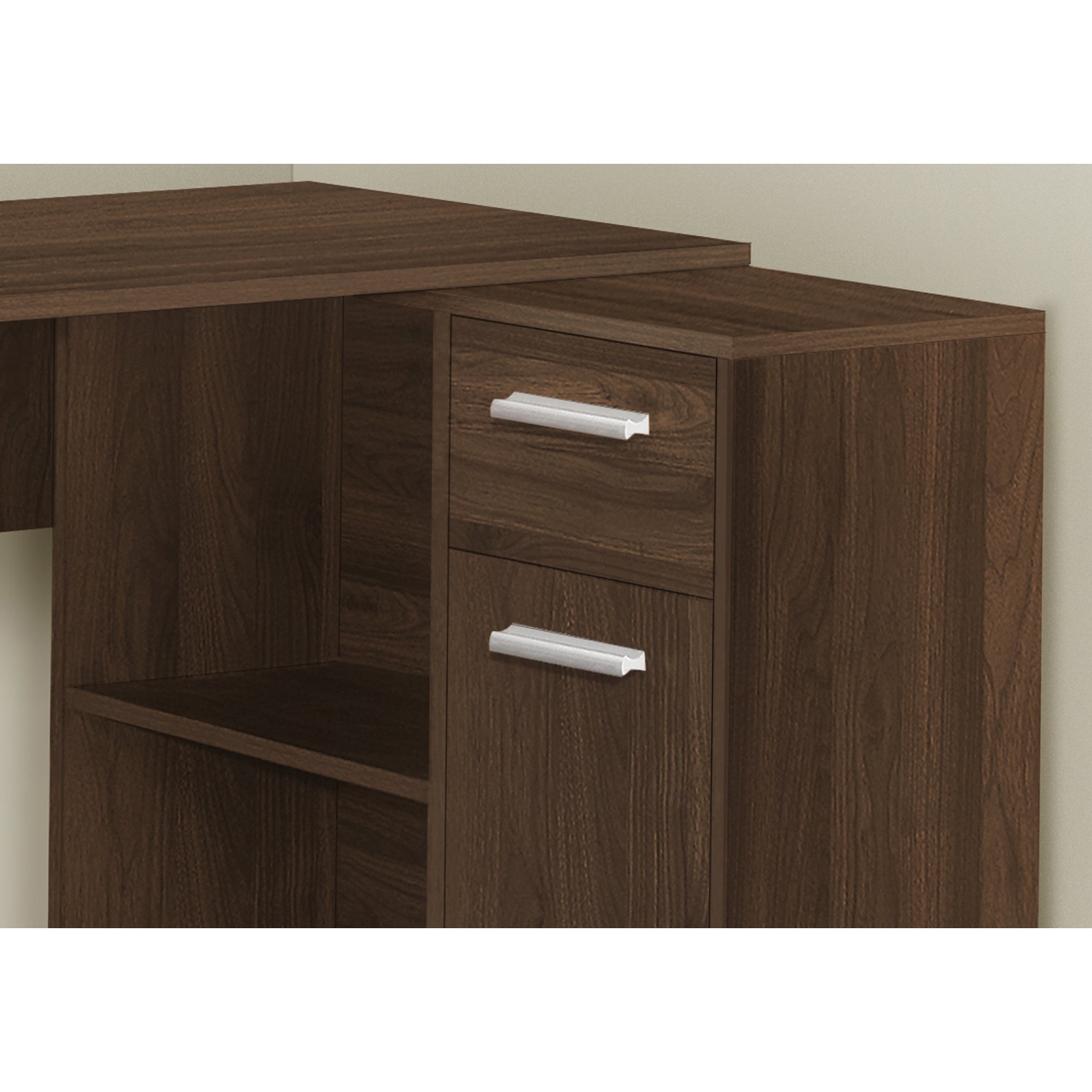 Monarch Specialties I 7348 Bureau - 46"L / Noyer Foncé / Cabinet De Rangement