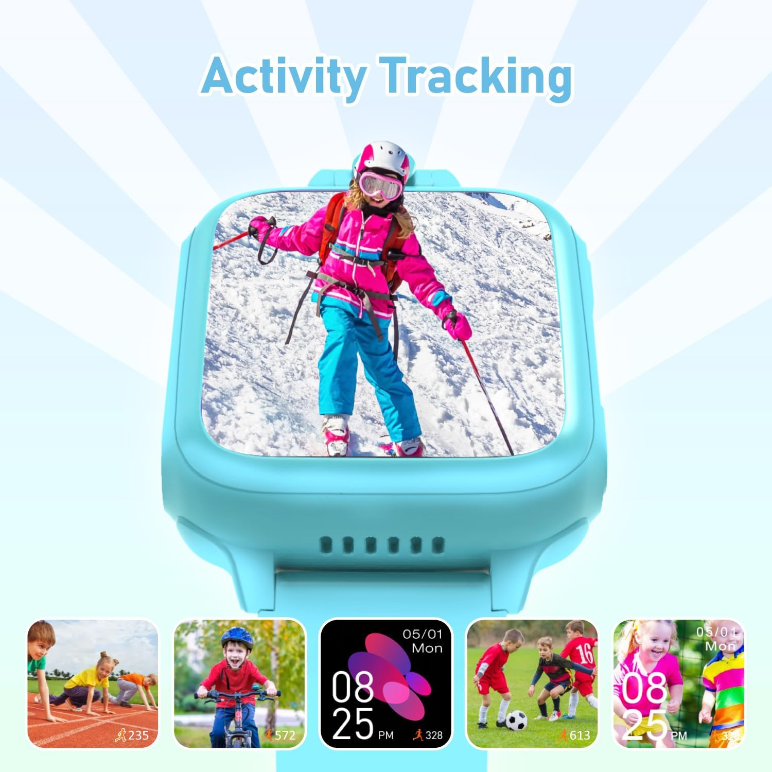 ULTREND Little Kids Smart Watch avec caméra réglable, micro d’enregistrement audio, haut-parleur et jeux amusants