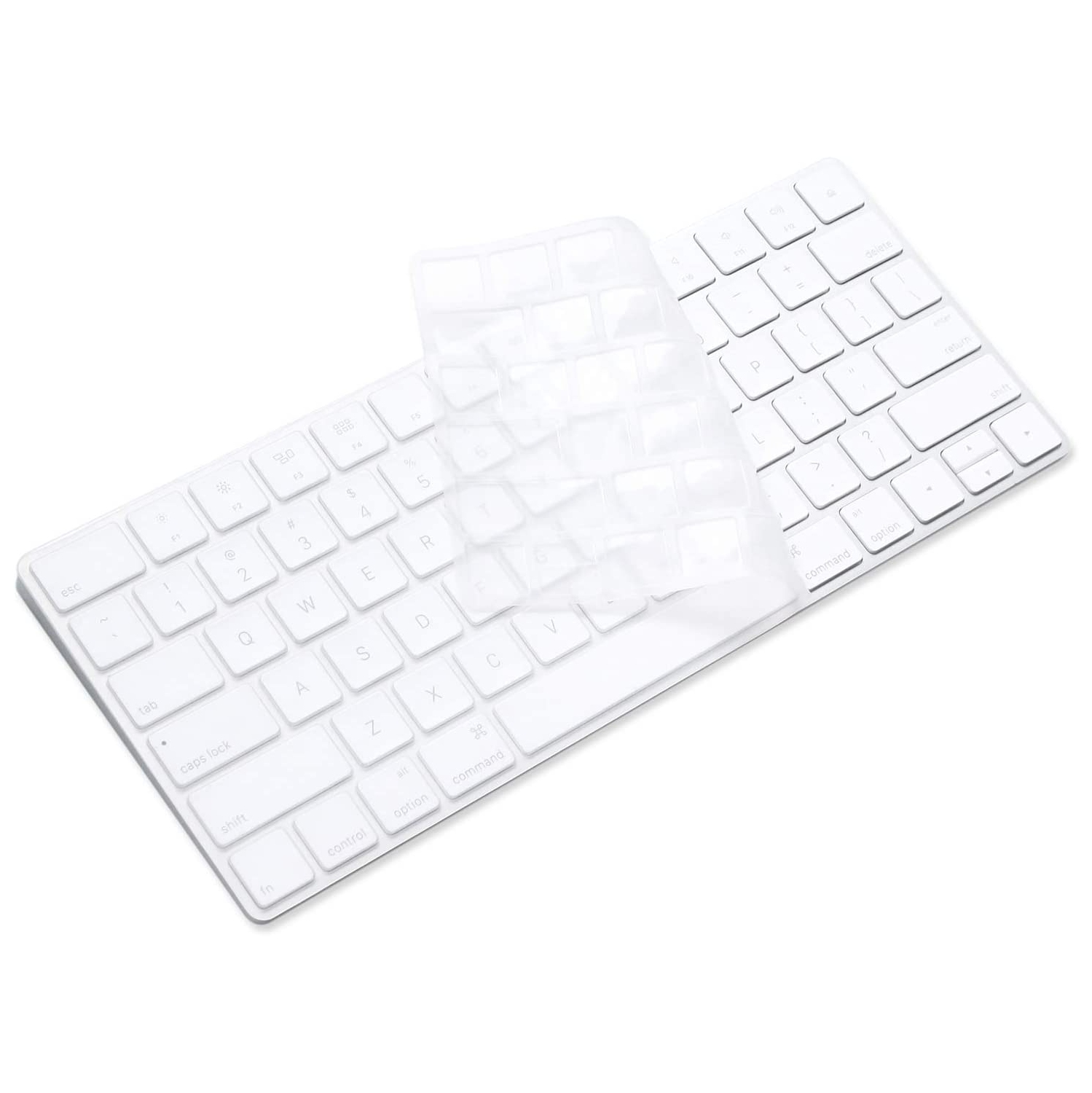 Keyboard Protector Cover Skin for Apple Magic Keyboard & Magic Keyboard 2 (WITHOUT Numeric Keypad, U.S Version, Model: MLA22L/A--A1644) Ultra Thin Silicone Protector (Tran