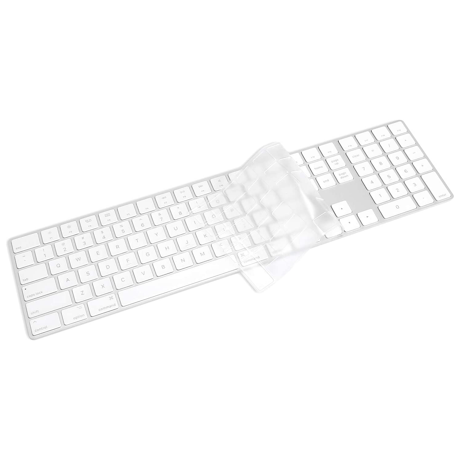 Keyboard Cover Skin for 2018-2017 Apple Magic Keyboard with Numeric Keypad A1843 US Enter MQ052LL/A Wireless Bluetooth Keyboard Ultra Thin Full Size TPU Protector, 0.13 mm