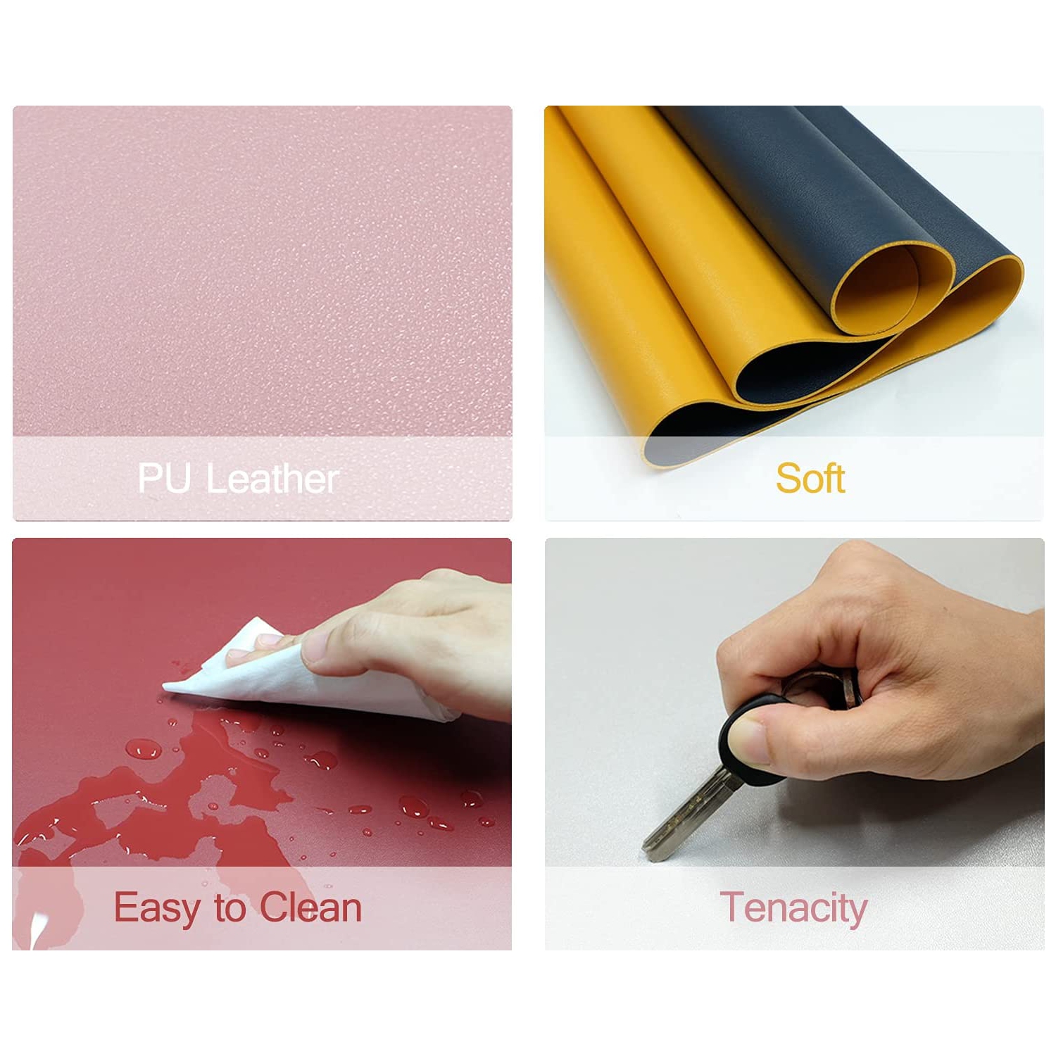 Desk Pad, Large Office Mouse Mat 31.5'' x 15.7'', Waterproof PU Leather Mouse Pad, Dual Side Desk Blotter Protector, Non-Slip Laptop Desk Writing Mat