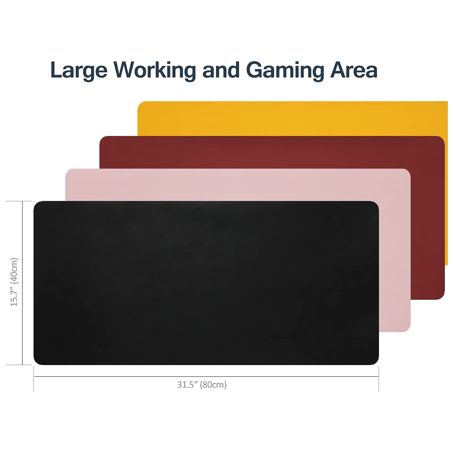 Desk Pad, Large Office Mouse Mat 31.5'' x 15.7'', Waterproof PU Leather Mouse Pad, Dual Side Desk Blotter Protector, Non-Slip Laptop Desk Writing Mat