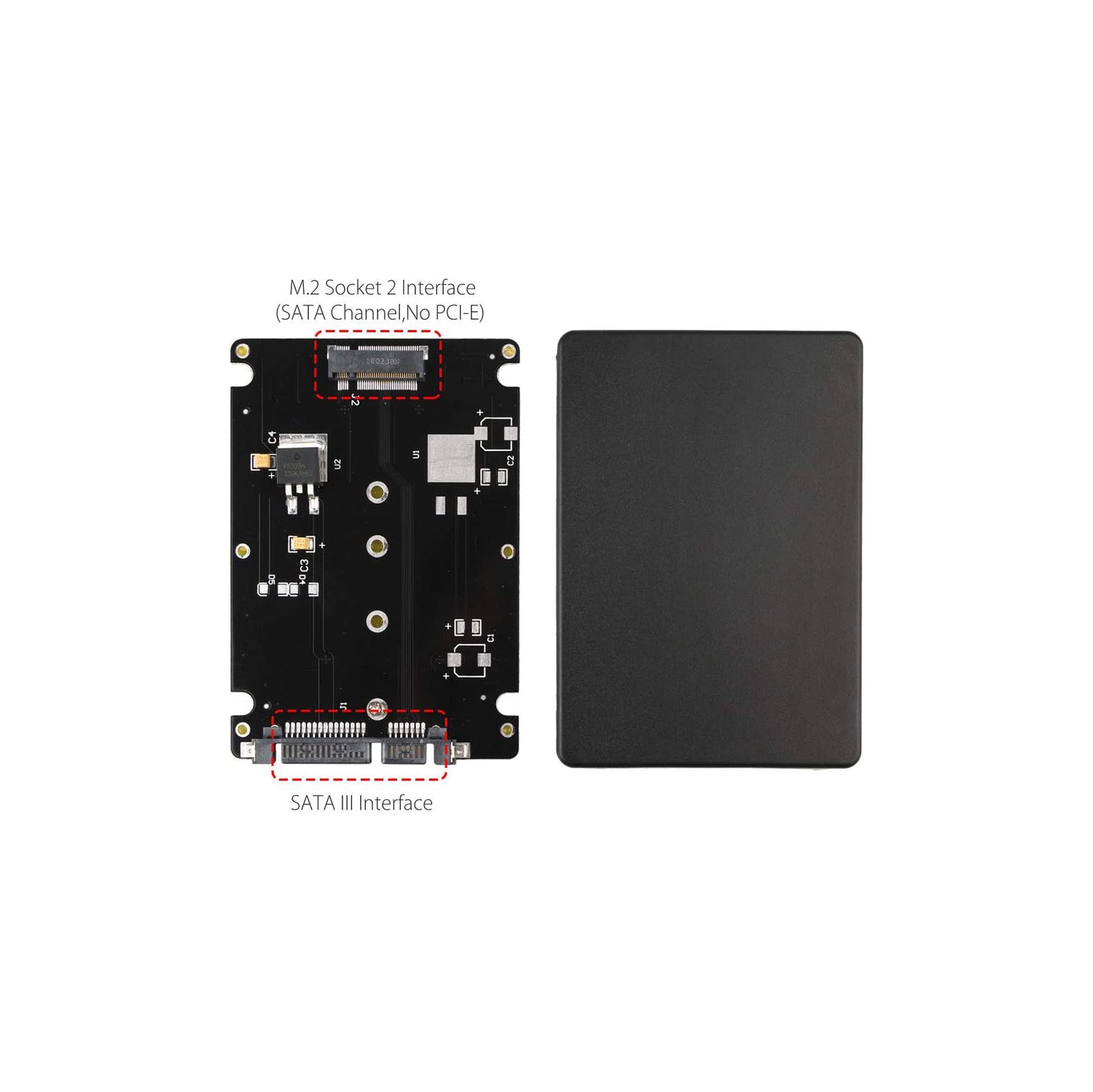 2.5 Inch SATA to M2 NGFF SSD Enclosure Converter Internal/External Adapter