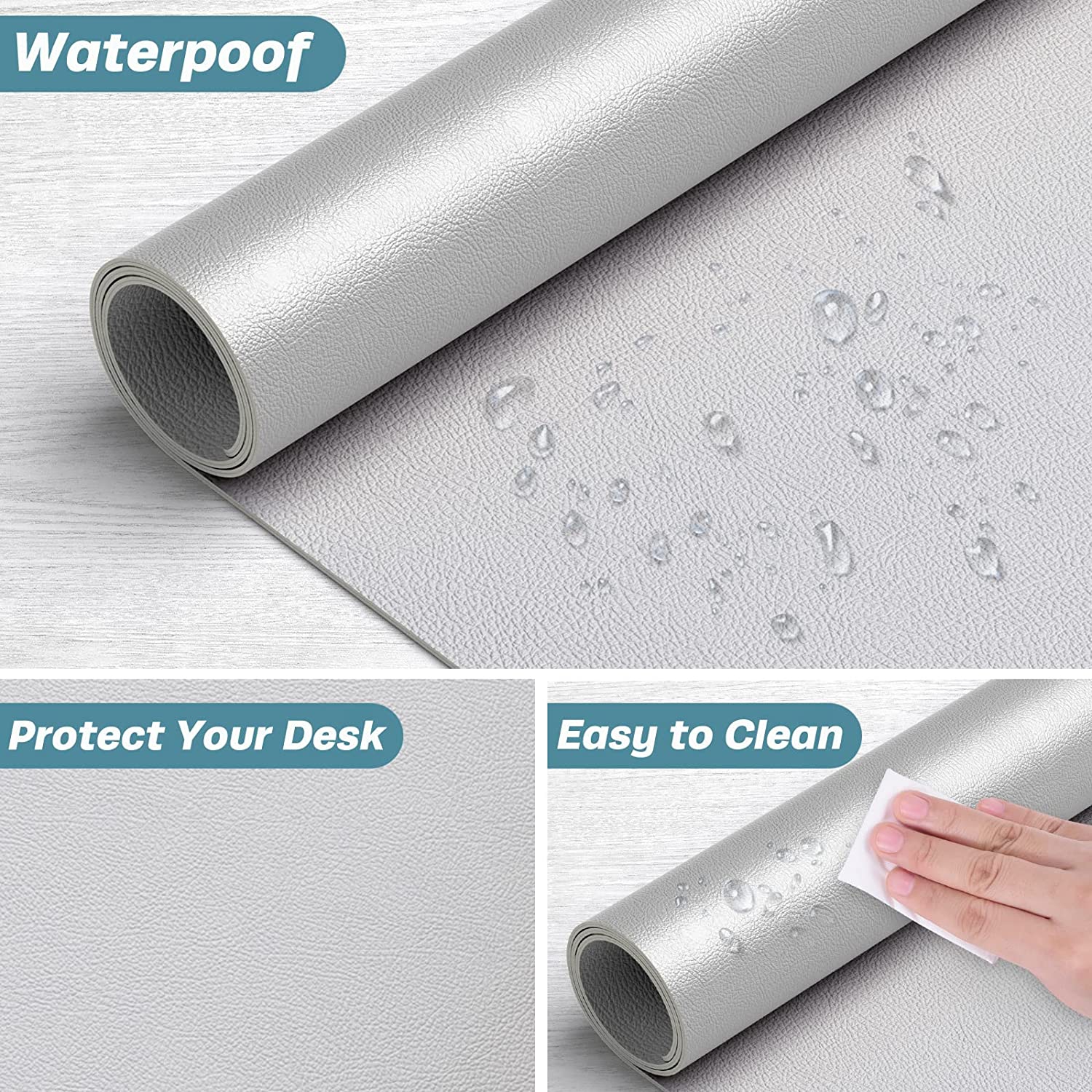 Desk Pad, 30' x 14' Dual Side PU Leather Large Mouse Pad, Desk Protector, Desk Mat for Desktop, Desk Accessories for Women Office, Desk Supplies for