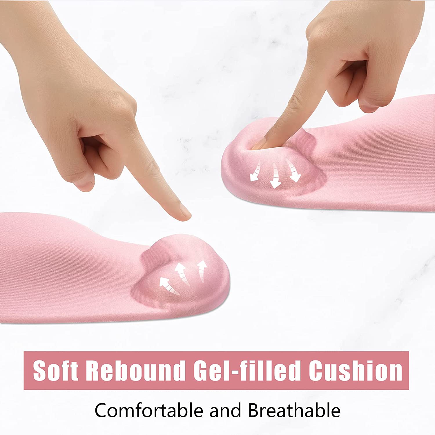 Ergonomic Mouse Pad with Wrist Rest Support, Gel Mouse Pads with Non-Slip PU Base, Pain Relief Memory Foam Mousepad for Laptop PC, Cute Office