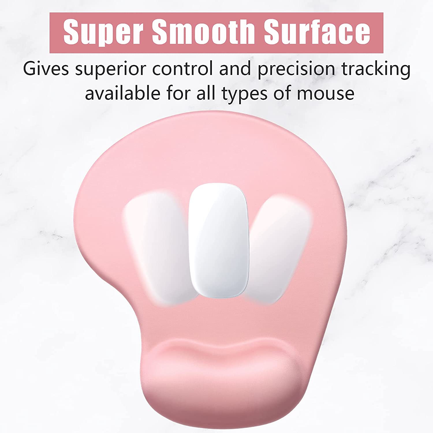 Ergonomic Mouse Pad with Wrist Rest Support, Gel Mouse Pads with Non-Slip PU Base, Pain Relief Memory Foam Mousepad for Laptop PC, Cute Office