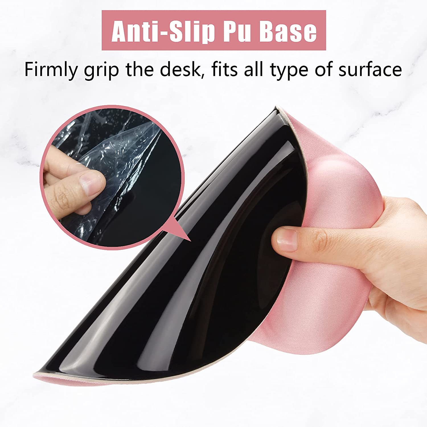Ergonomic Mouse Pad with Wrist Rest Support, Gel Mouse Pads with Non-Slip PU Base, Pain Relief Memory Foam Mousepad for Laptop PC, Cute Office
