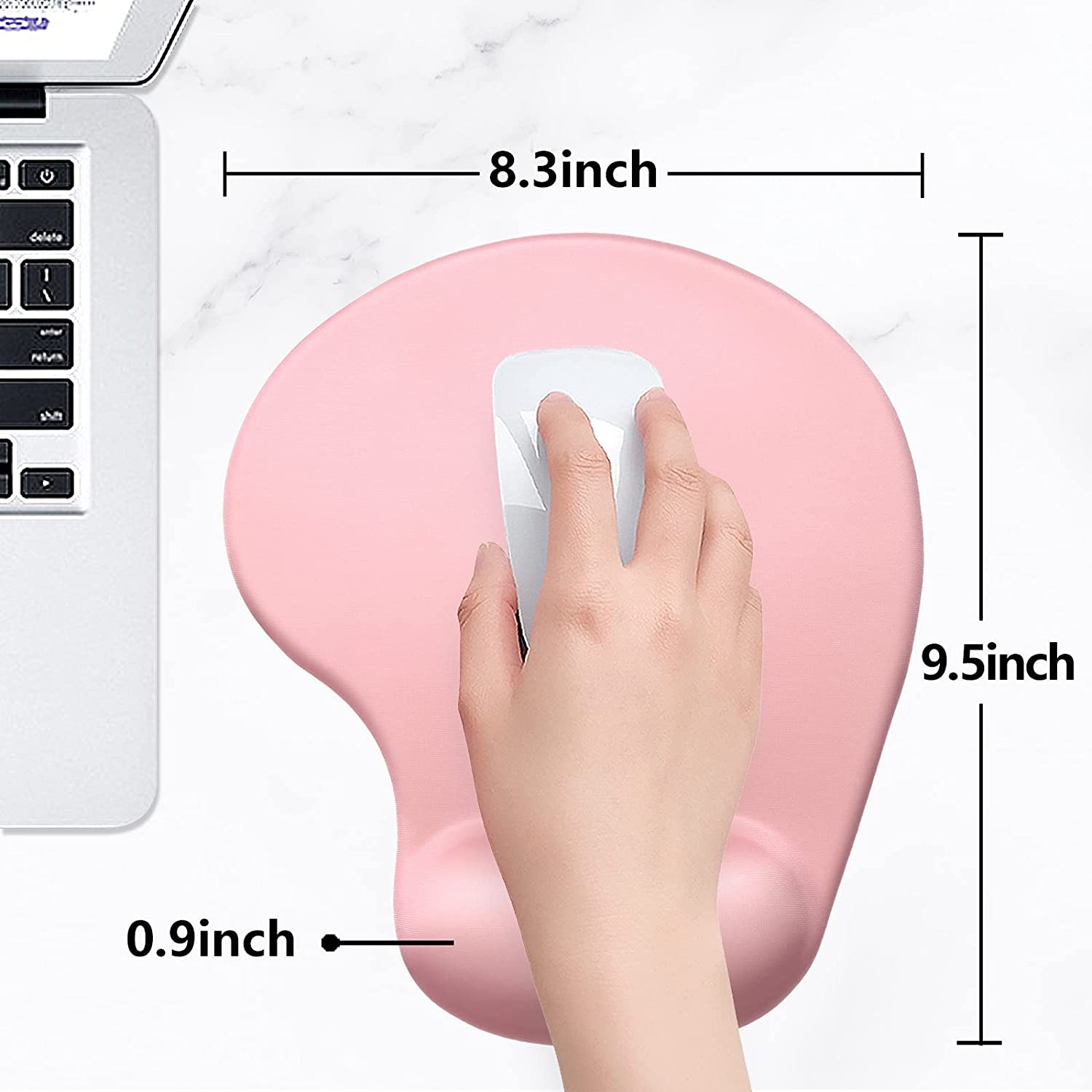 Ergonomic Mouse Pad with Wrist Rest Support, Gel Mouse Pads with Non-Slip PU Base, Pain Relief Memory Foam Mousepad for Laptop PC, Cute Office