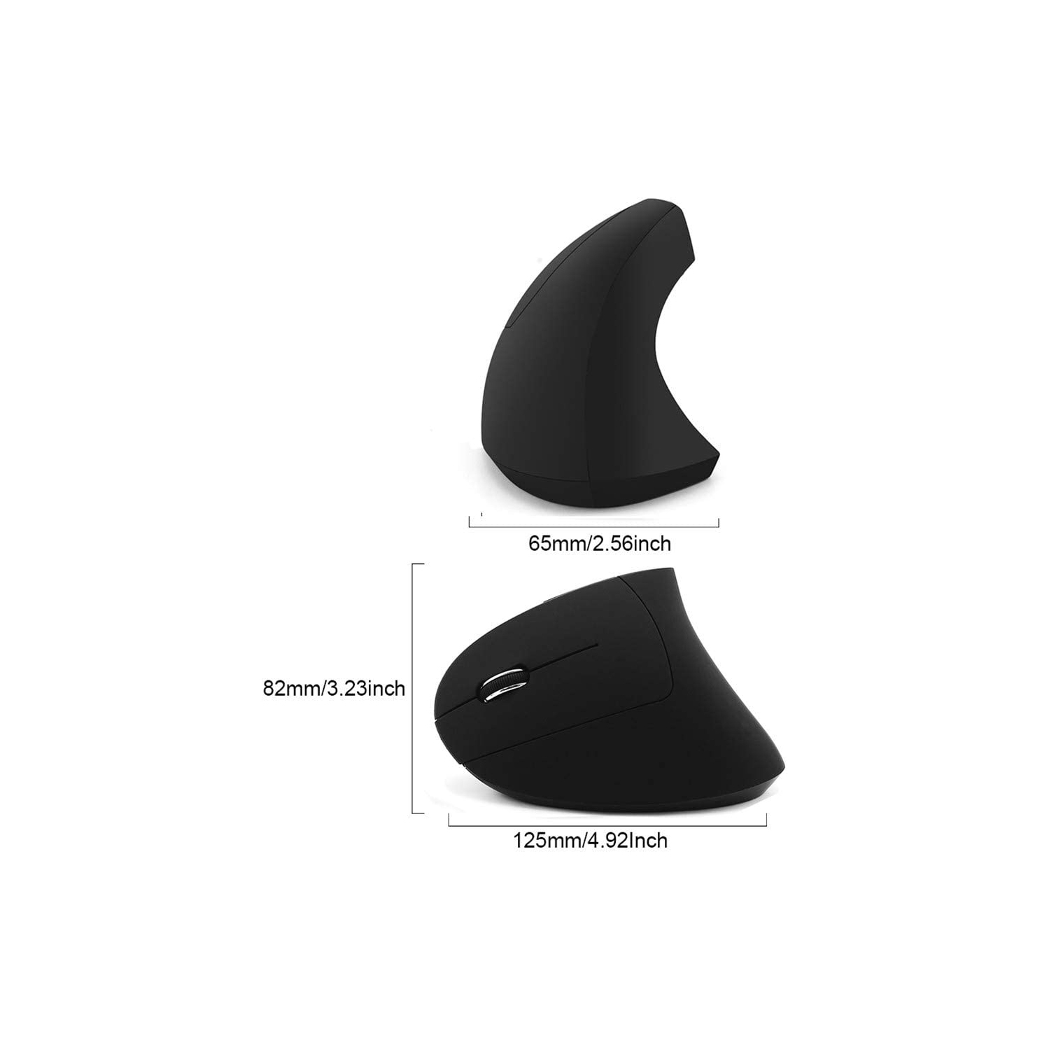 Left-Handed Mouse, Rechargeable 2.4G Wireless Ergonomic Vertical Mice with USB Receiver, 6 Buttons and 3 Adjustable DPI 800/1200/1600 for Laptop