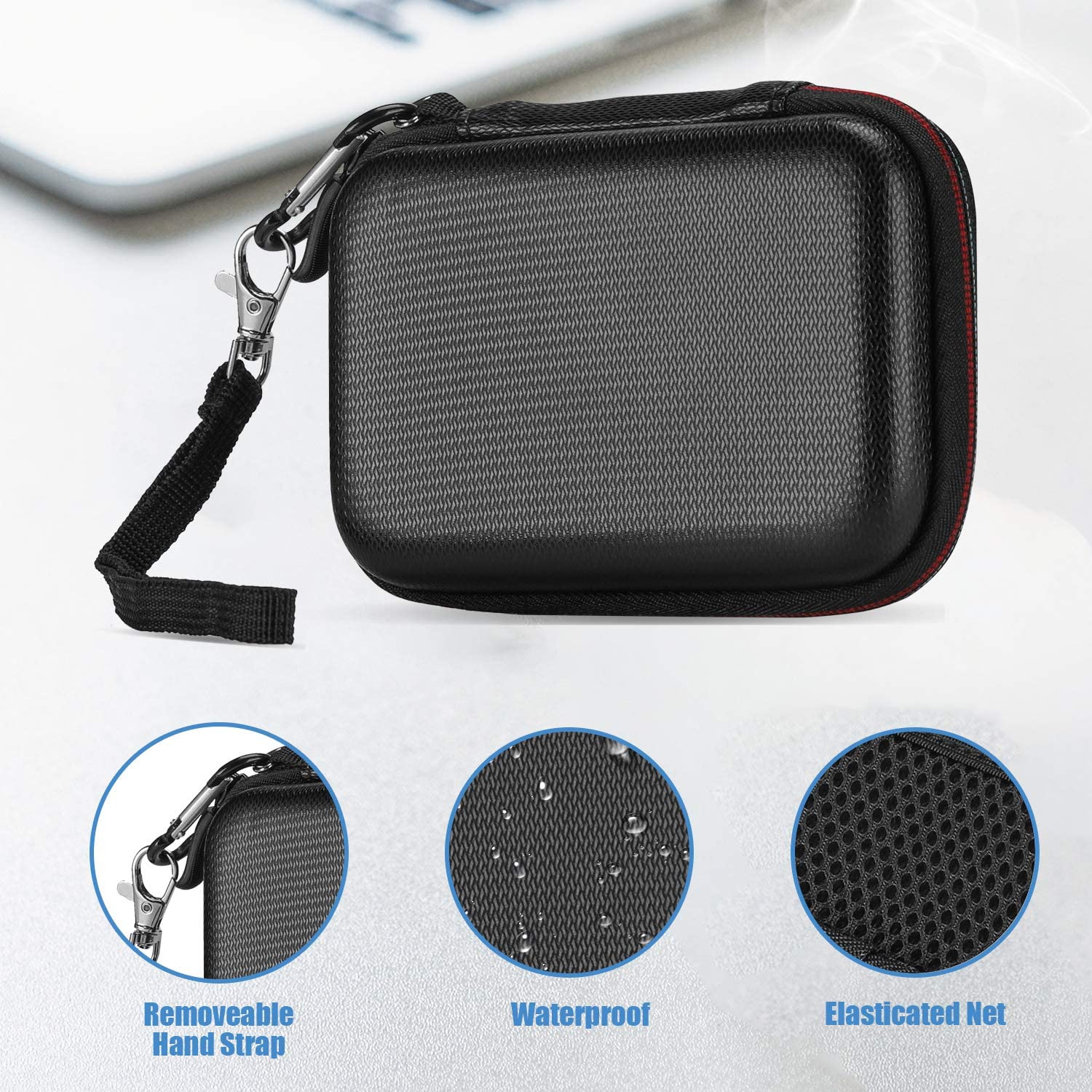 Samsung T7 / T7 Touch Portable SSD Carrying Case with Silicone Cover, Hard EVA Shockproof Storage Travel Organizer for Samsung T7 Touch Portable