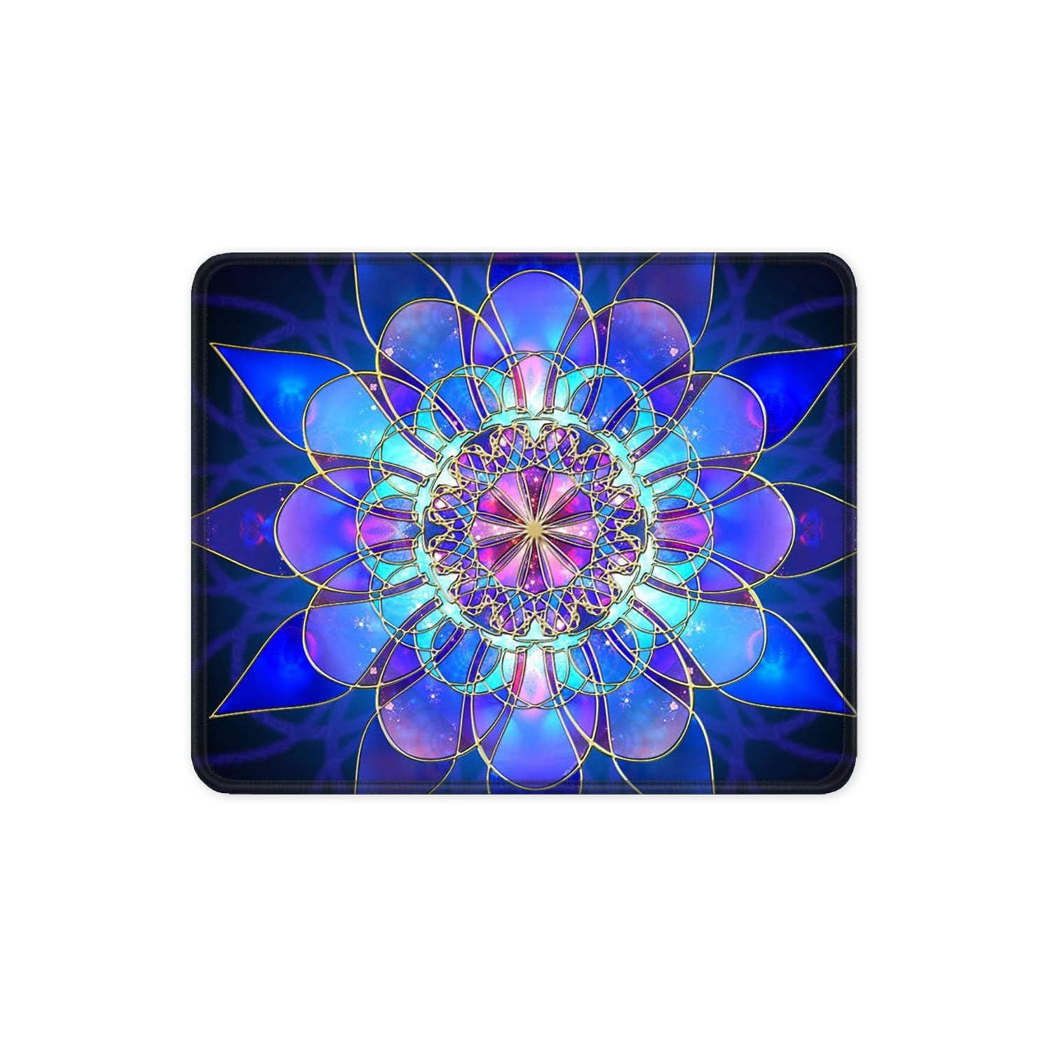Gaming Mouse Pad, Rectangle Mandala Mouse Mat, Small Mousepad with Designs, Non-Slip Rubber Mouse Pad with Stitched Edges, Custom Office Mouse Pad for Women and Men, 10.2 x
