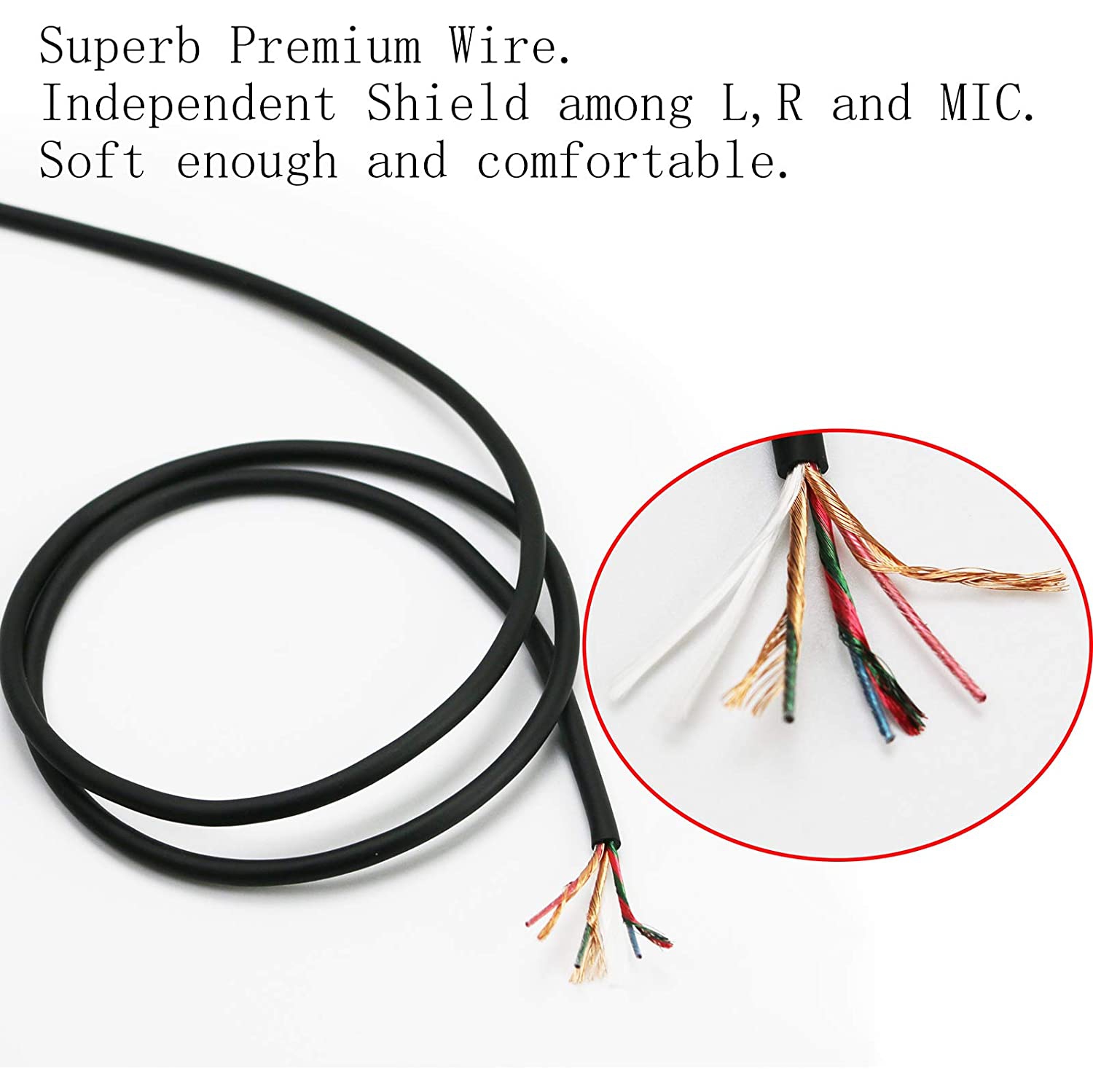 Câble audio de remplacement compatible avec les casques de jeu Arctis 3, Arctis Pro sans fil, Arctis 5, Arctis 7, Arctis Pro de SteelSeries à 1,3