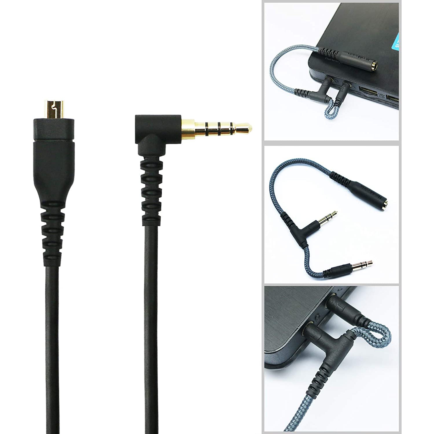 Câble audio de remplacement compatible avec les casques de jeu Arctis 3, Arctis Pro sans fil, Arctis 5, Arctis 7, Arctis Pro de SteelSeries à 1,3