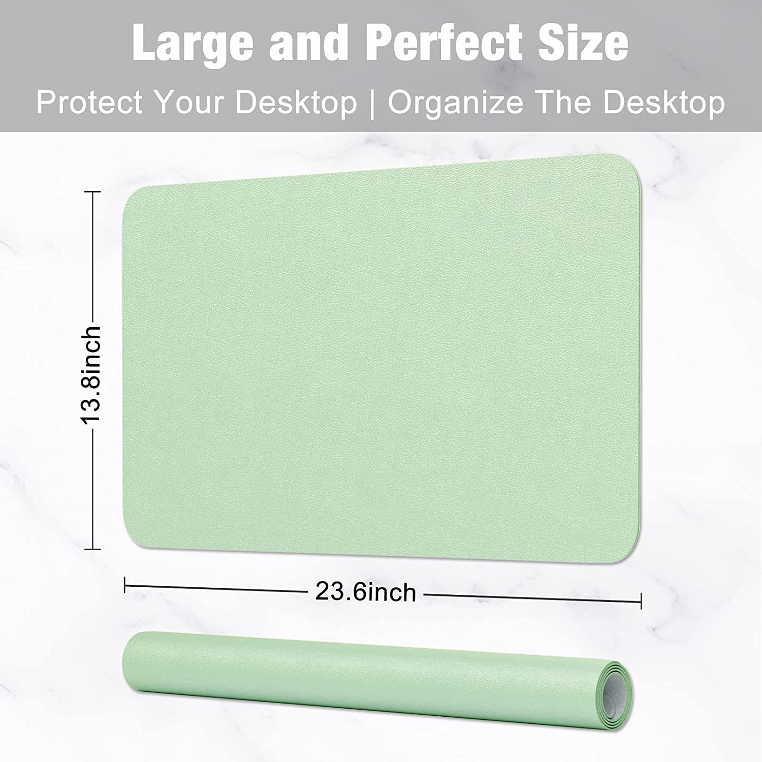 Desk Pad, 23.6' x 13.8' PU Leather Desk Mat, M Extended Mouse Pad, Waterproof Desk Blotter Protector, Ultra Thin Small Laptop Keyboard Mat, Non-Slip