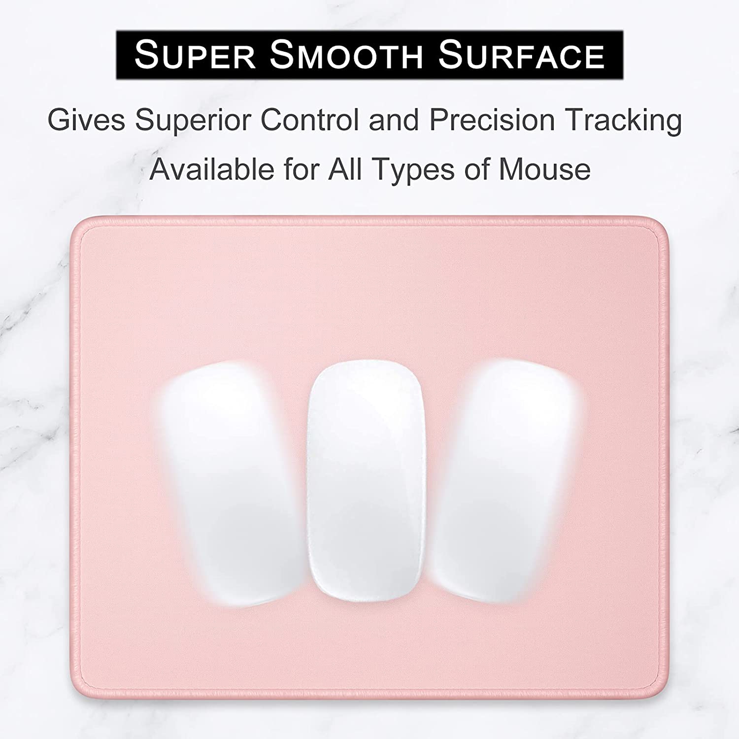 Mouse Pad, Premium-Textured Square Mousepad 10.2 x 8.3 Inch, Stitched Edge Anti-Slip Waterproof Rubber Mouse Mat, Pretty Cute Mouse Pad for Office