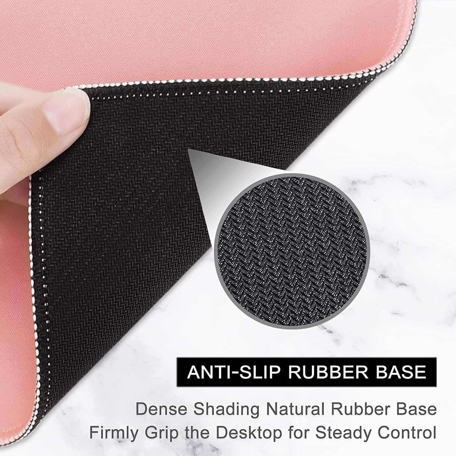 Mouse Pad, Premium-Textured Square Mousepad 10.2 x 8.3 Inch, Stitched Edge Anti-Slip Waterproof Rubber Mouse Mat, Pretty Cute Mouse Pad for Office